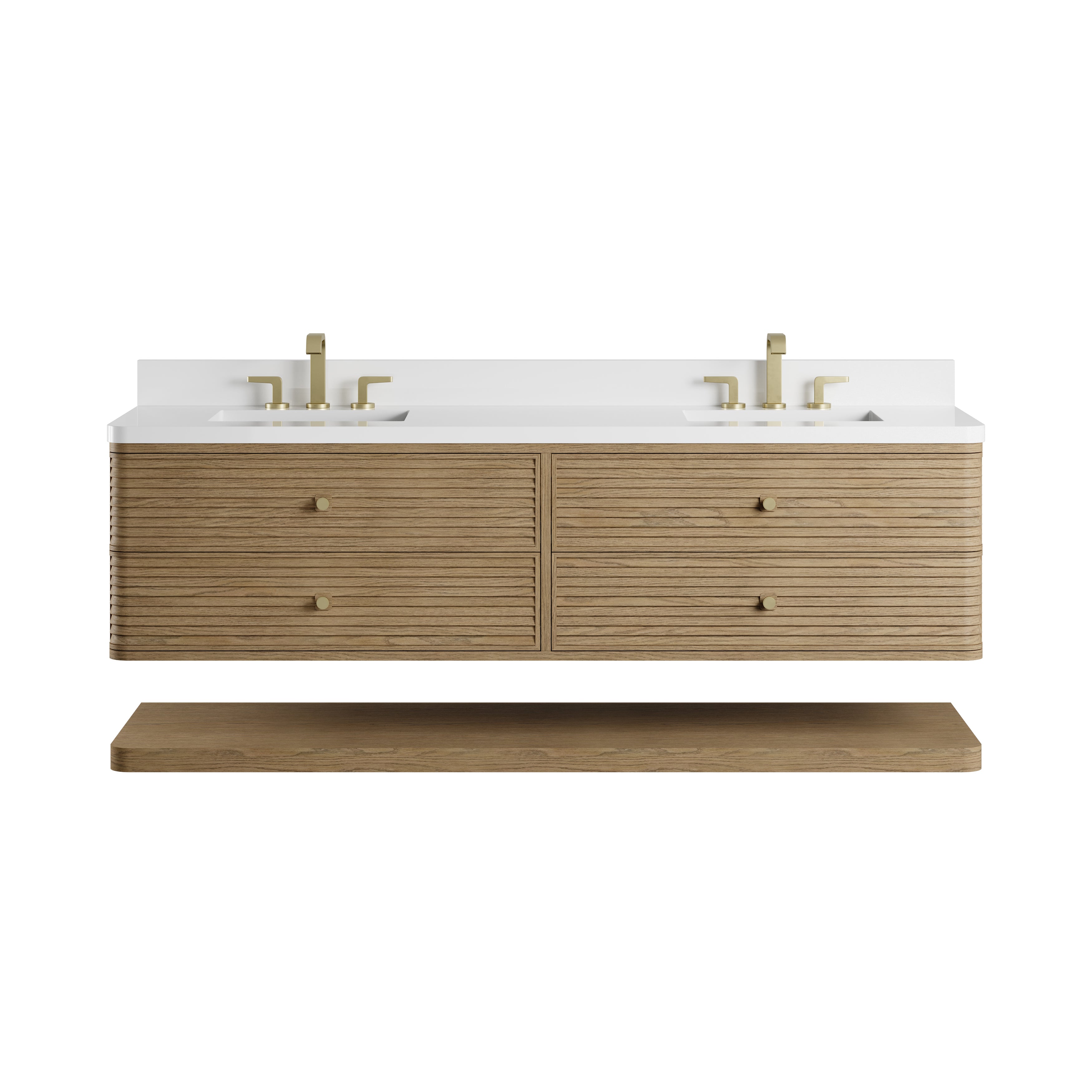 James Martin Allamari 72" Double Vanity in Dune Mist with 3cm Countertop