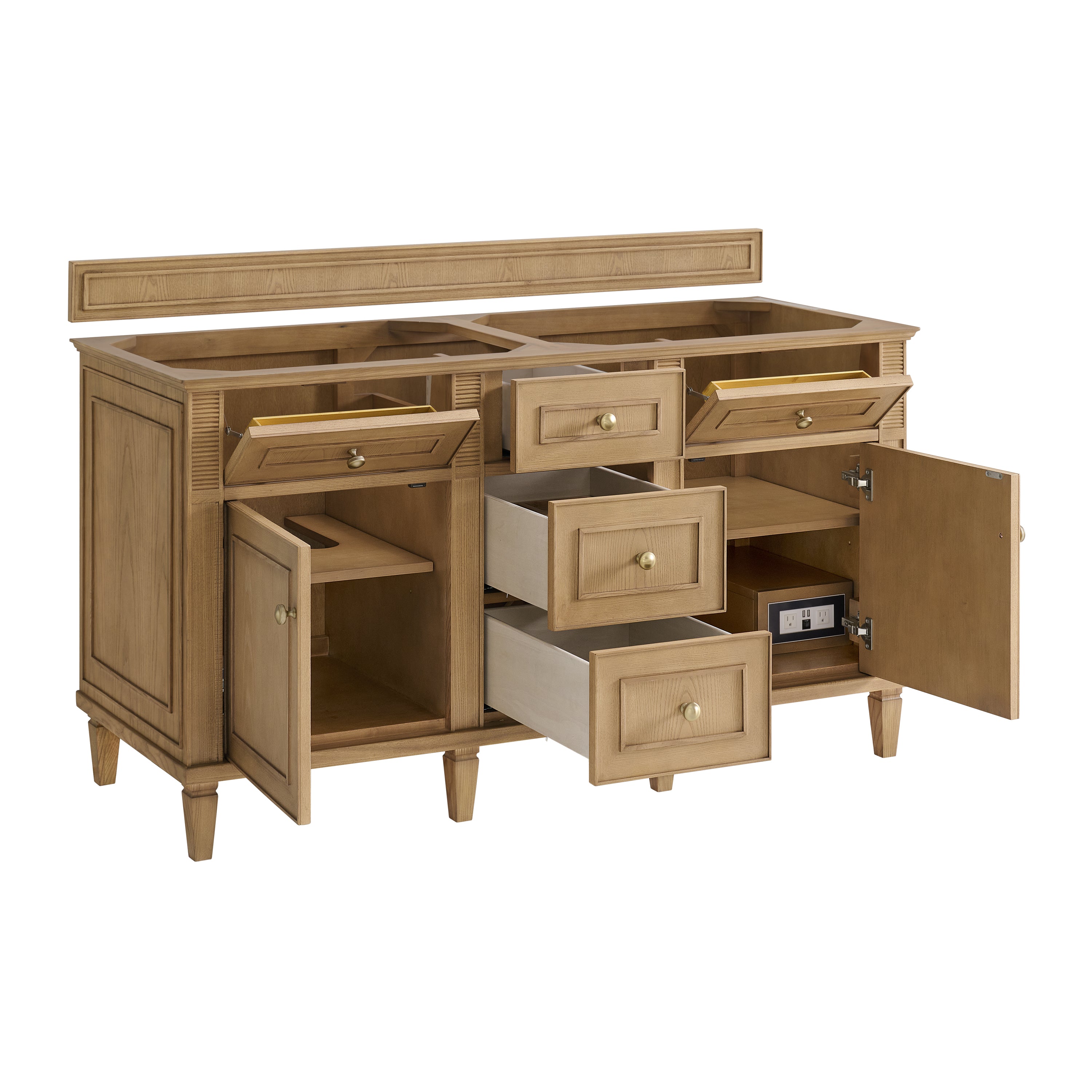 James Martin Lorelai 60" Double Vanity in Light Natural Oak with 3cm Countertop