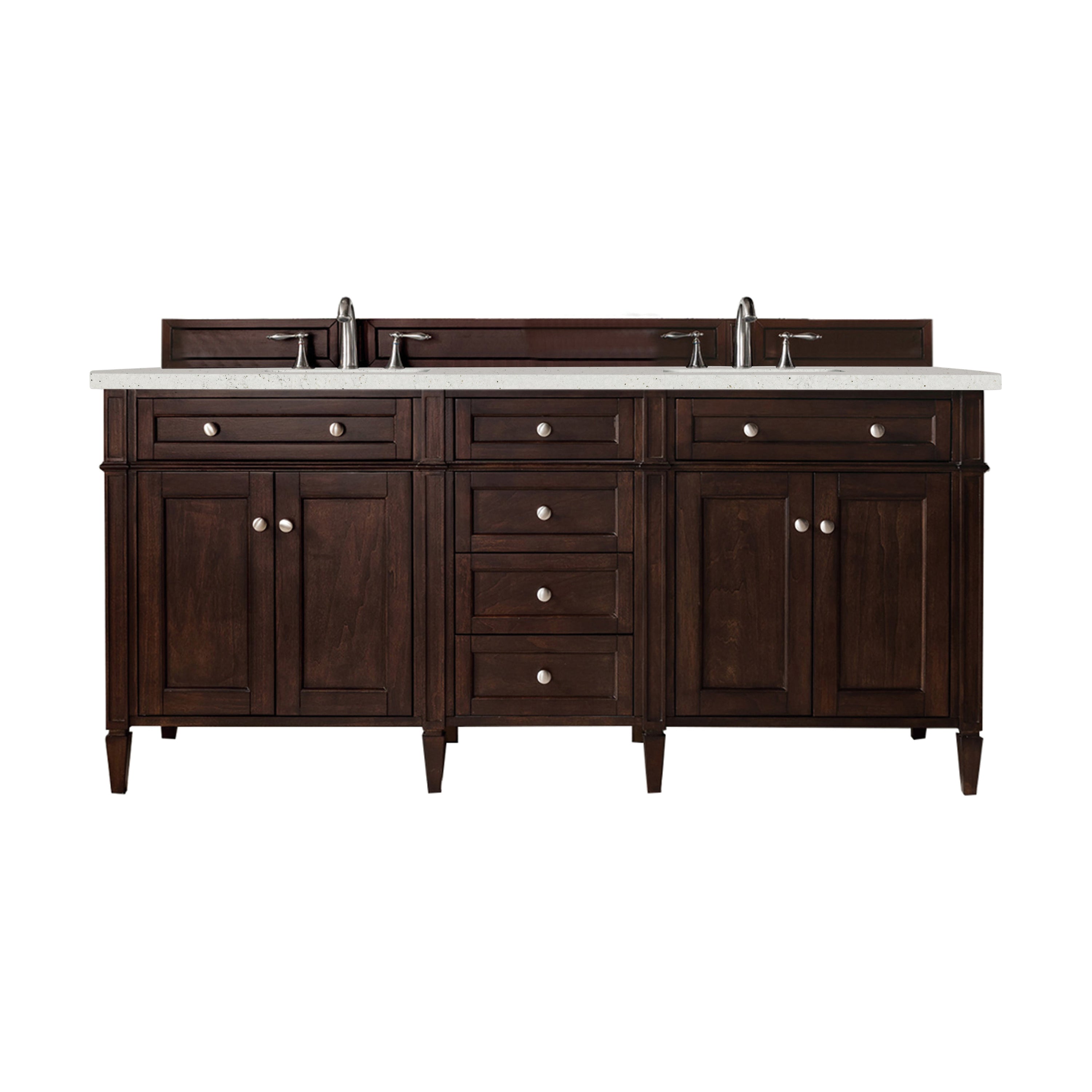 James Martin Brittany 72" Double Vanity in Burnished Mahogany with 3cm Countertop