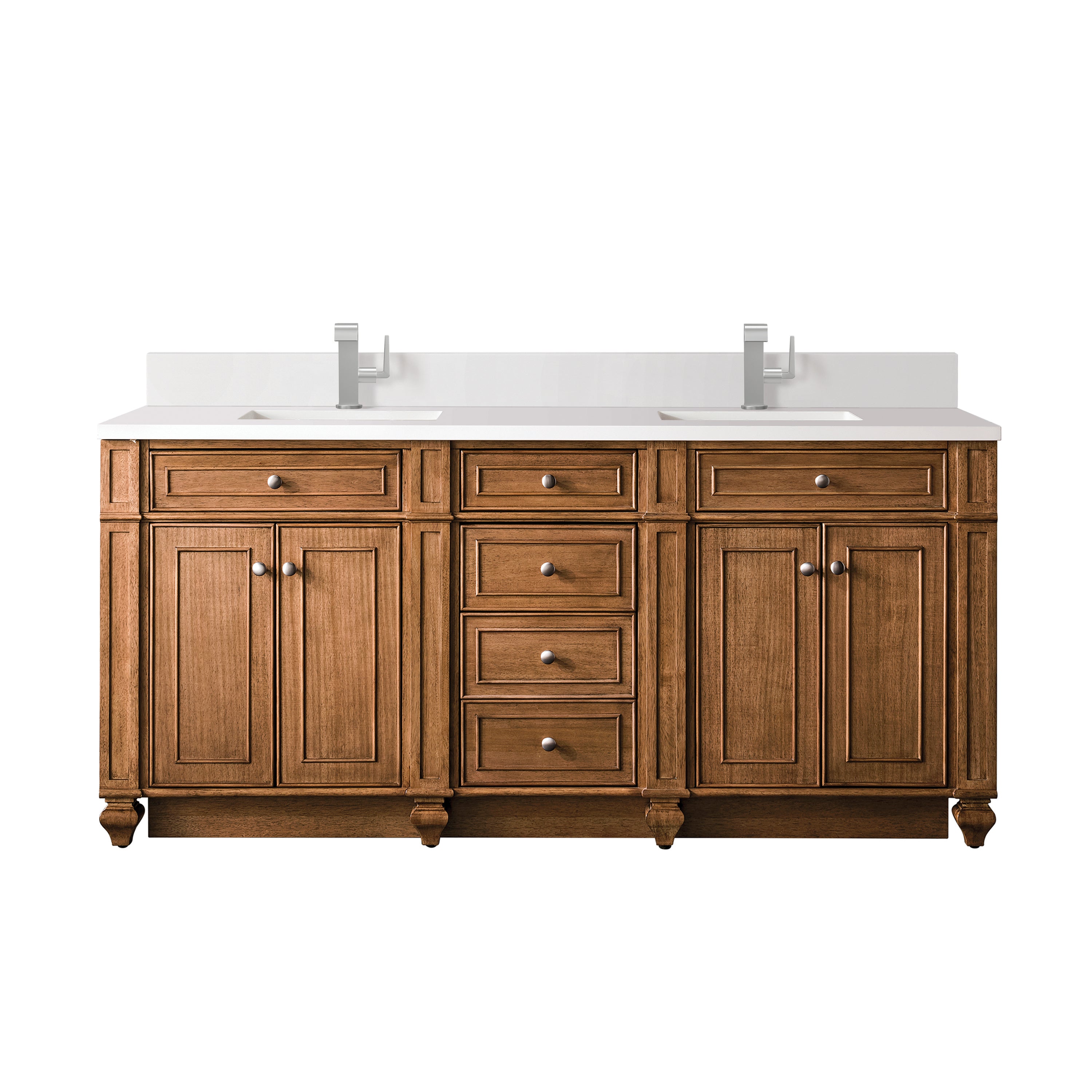 James Martin Bristol 72" Double Vanity in Saddle Brown with 3cm Countertop