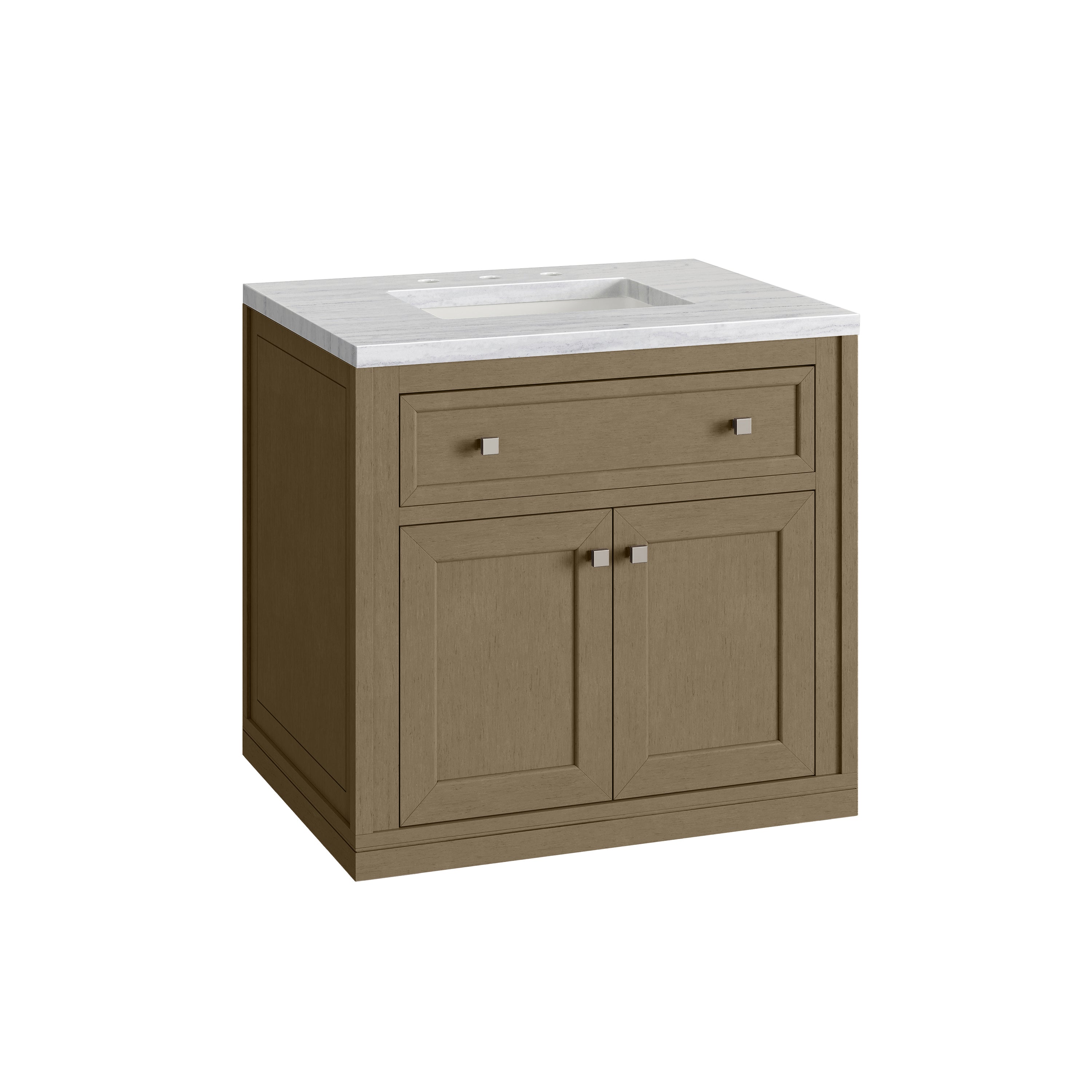 James Martin Chicago 30" Single Vanity in Walnut Whisper with 3cm Countertop