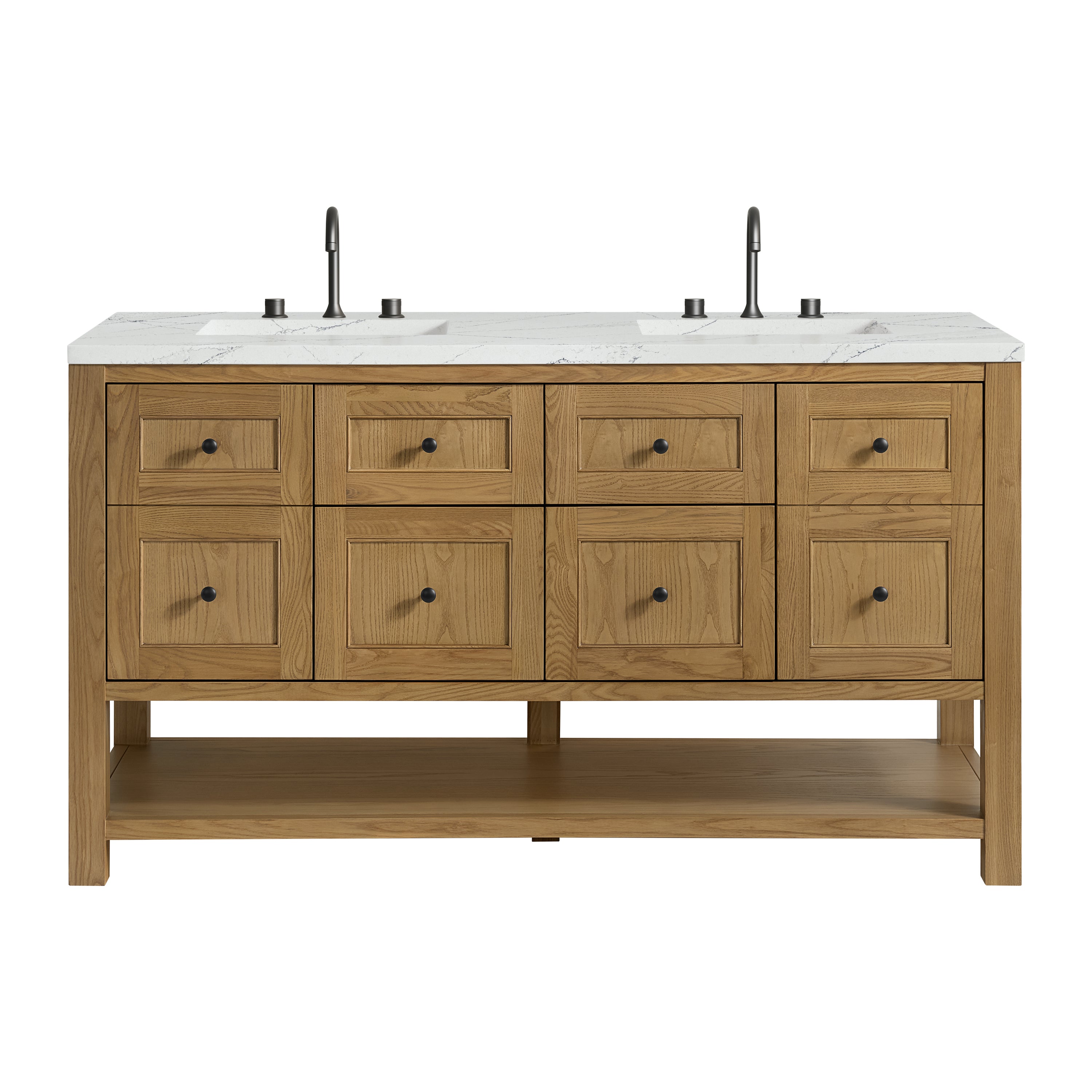 James Martin Breckenridge 60" Double Vanity in Light Natural Oak with 3cm Countertop