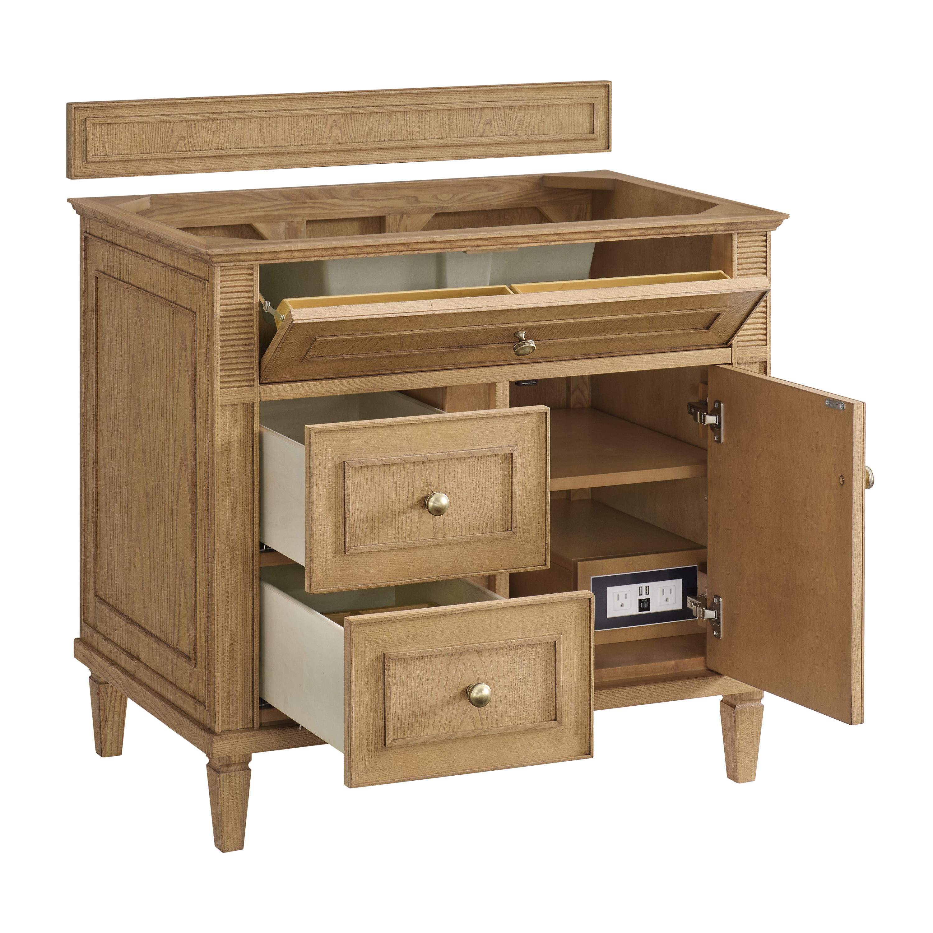 James Martin Lorelai 36" Single Vanity in Light Natural Oak with 3cm Countertop