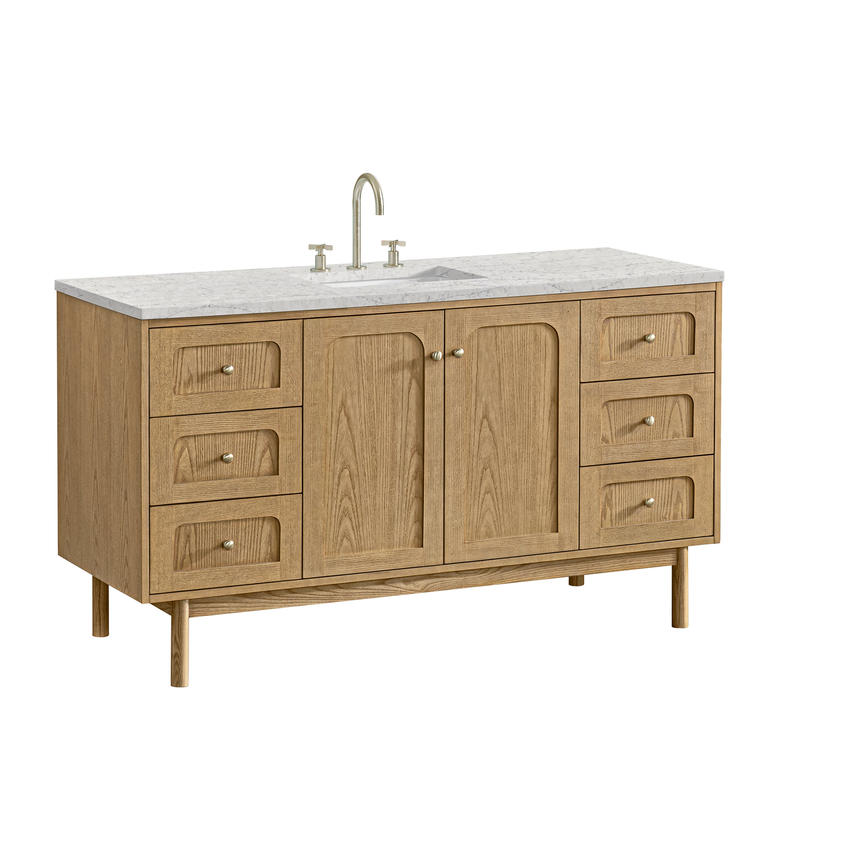 James Martin Laurent 60" Single Vanity in Light Natural Oak with 3cm Countertop