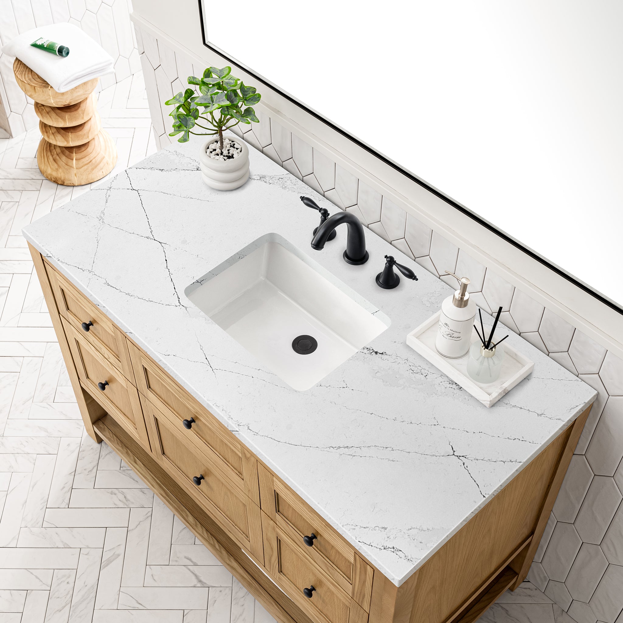 James Martin Breckenridge 48" Single Vanity in Light Natural Oak with 3cm Countertop