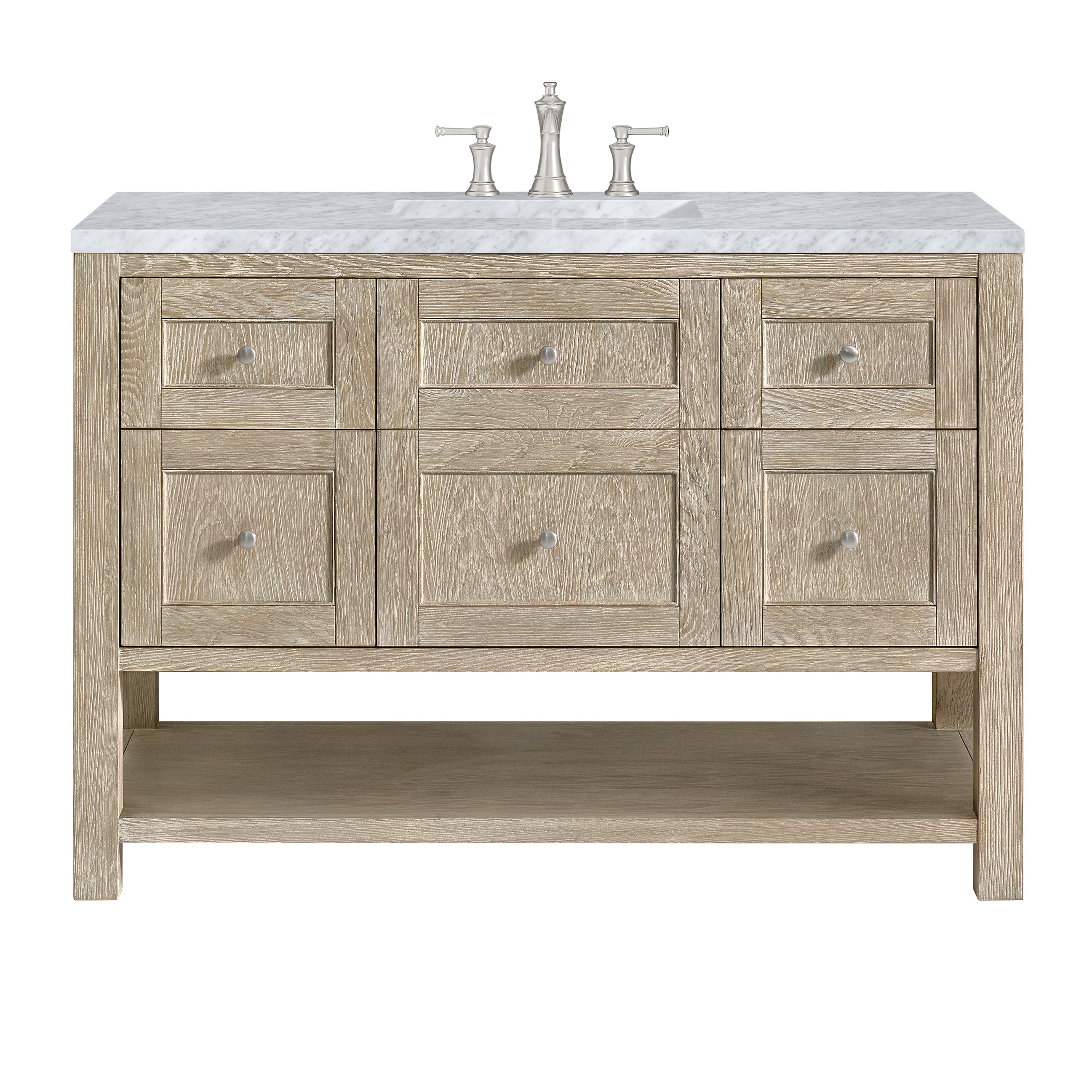 James Martin Breckenridge 48" Single Vanity in Whitewashed Oak with 3cm Countertop