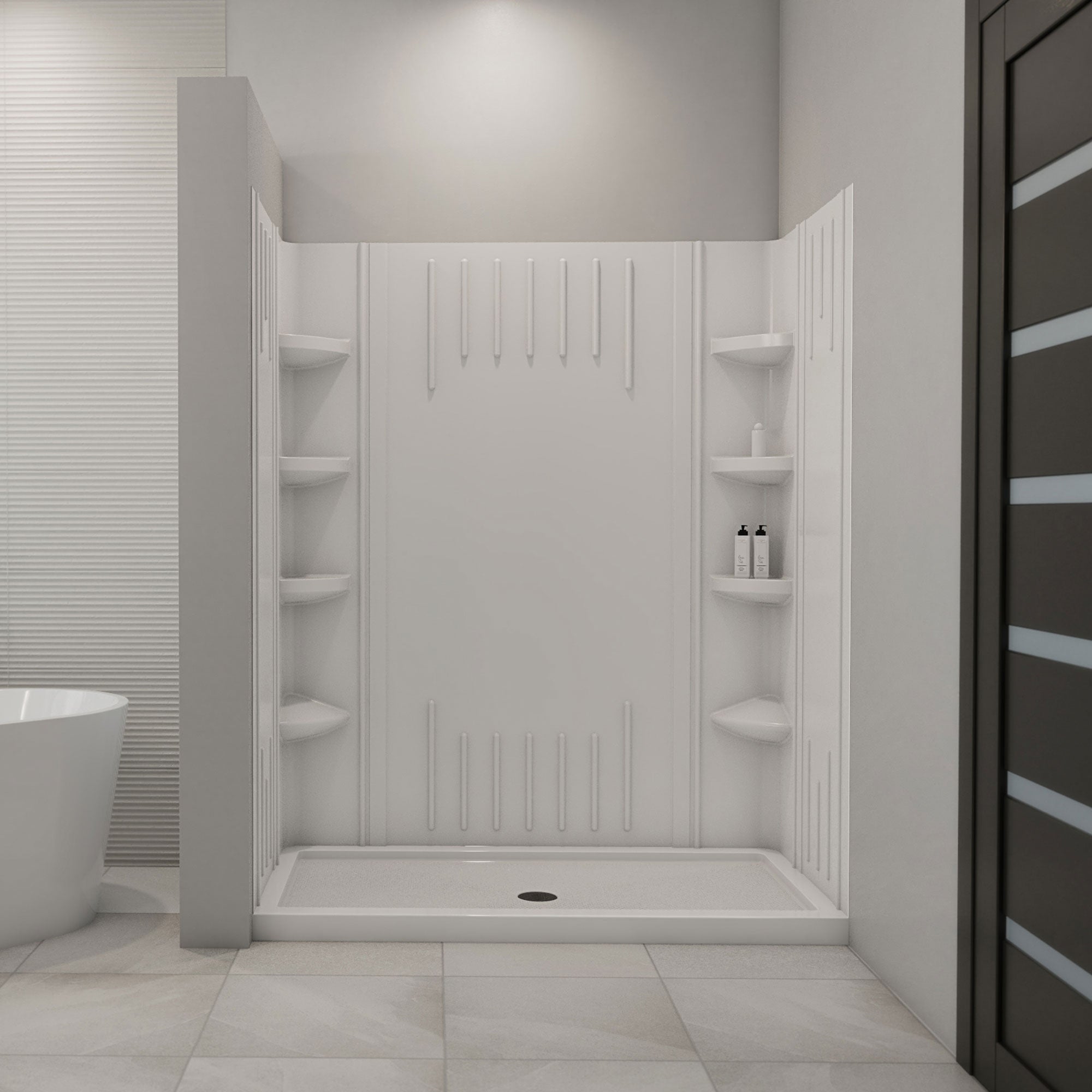 DreamLine QWALL-3 60" W Shower Base and Backwalls