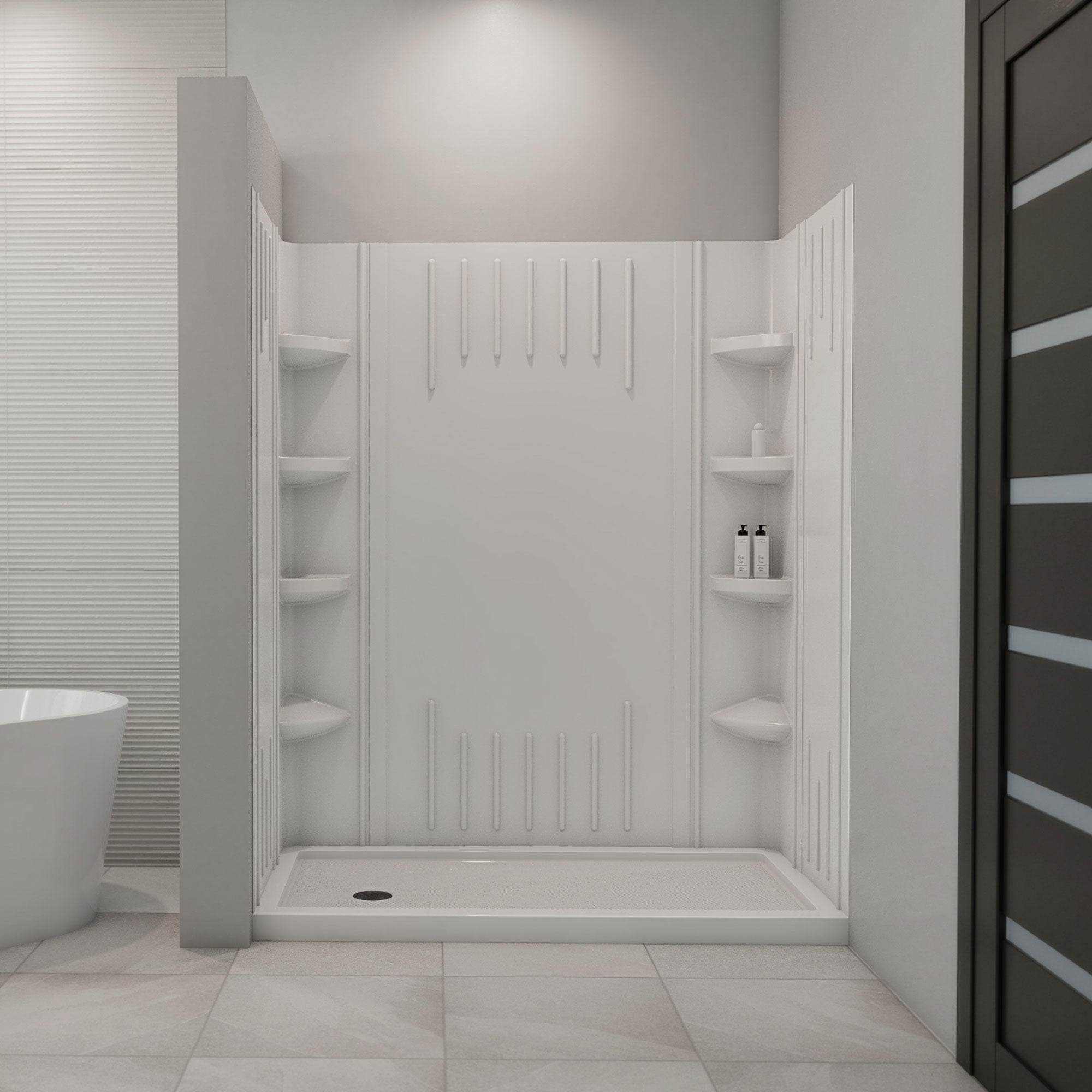 DreamLine QWALL-3 60" W Shower Base and Backwalls