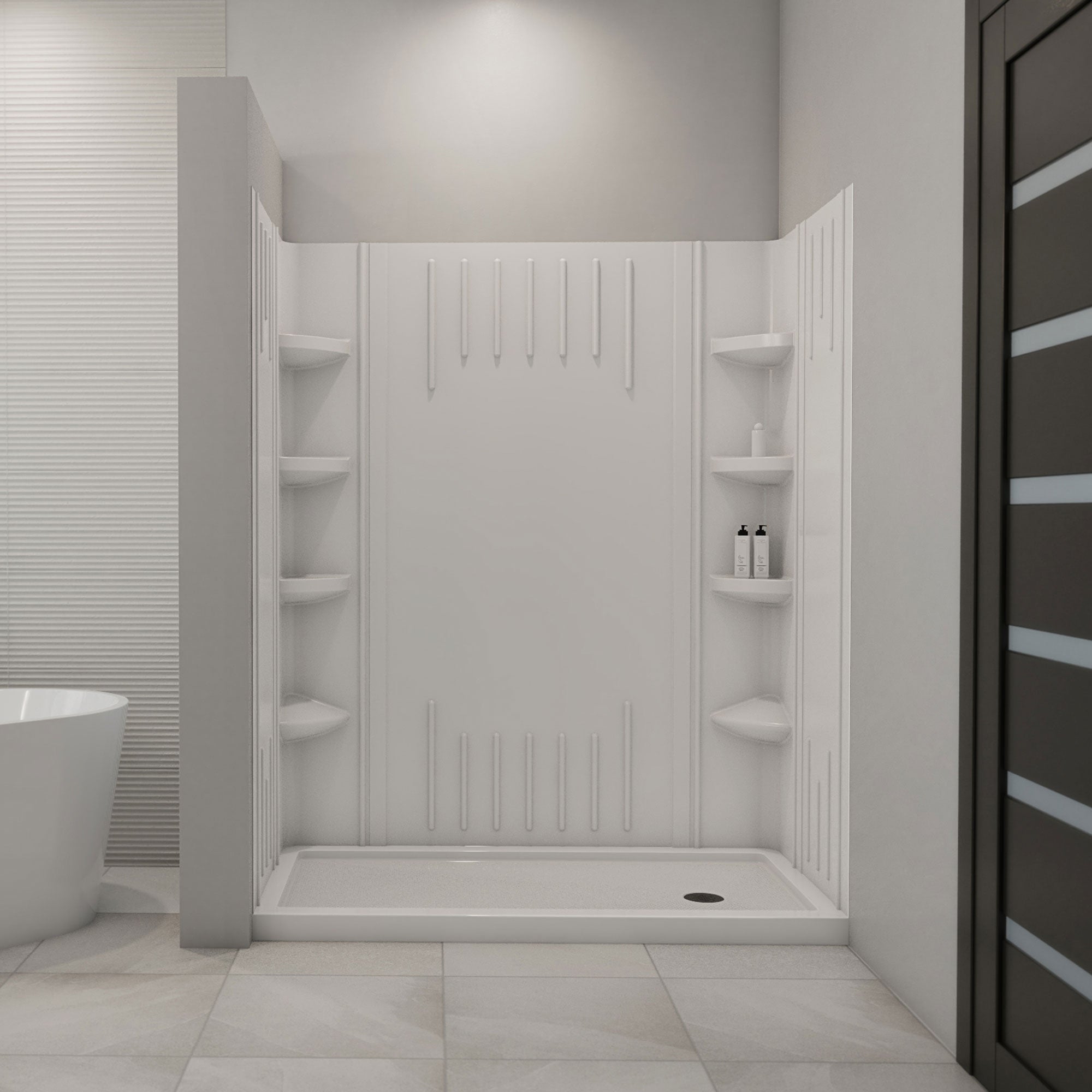 DreamLine QWALL-3 60" W Shower Base and Backwalls