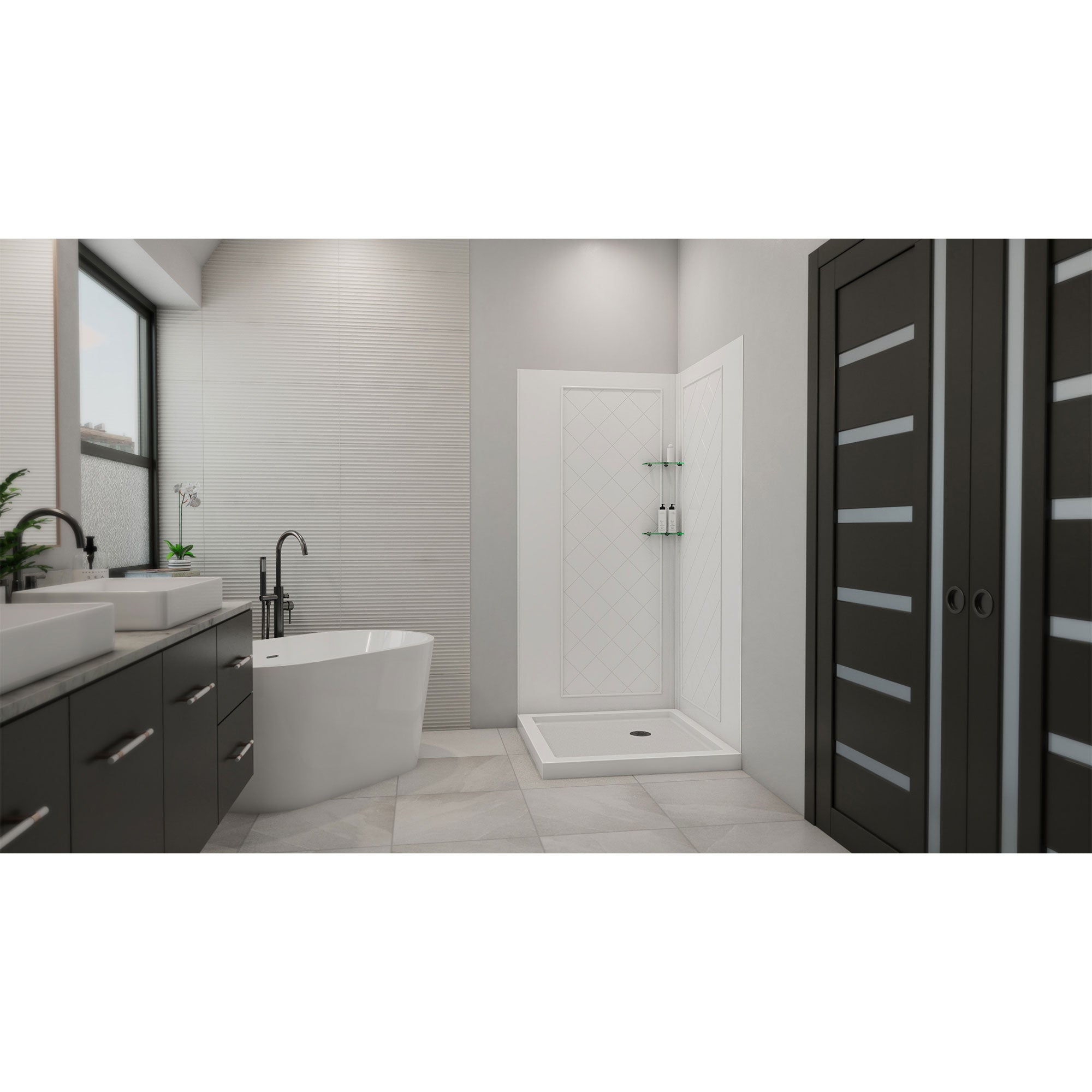 DreamLine QWALL-4 36" W Shower Base and Backwalls