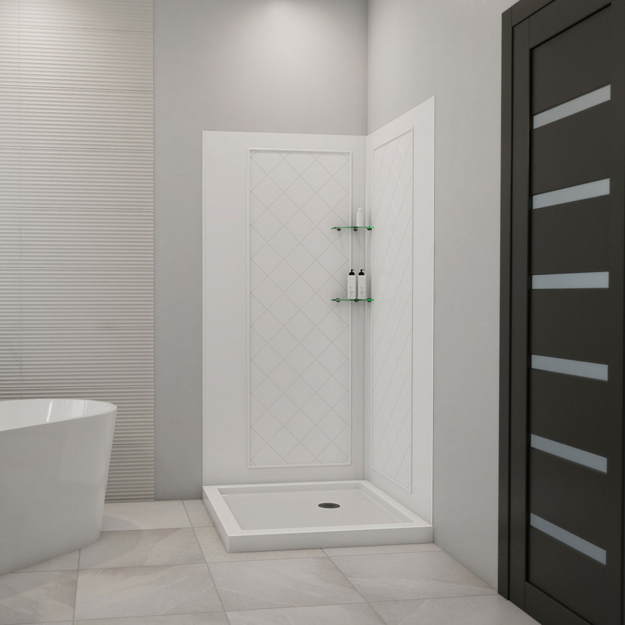 DreamLine QWALL-4 36" W Shower Base and Backwalls