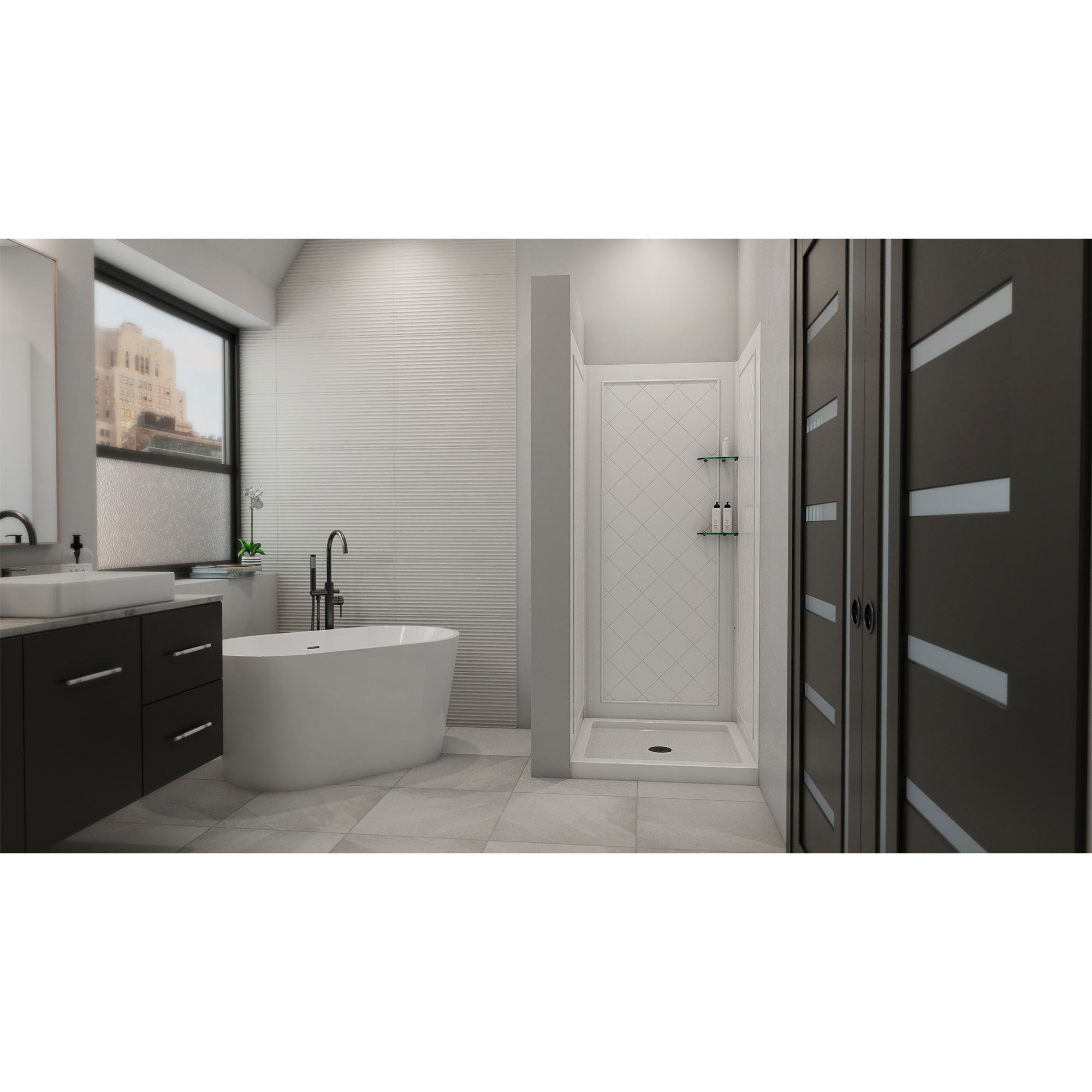DreamLine QWALL-5 32" W Shower Base and Backwalls