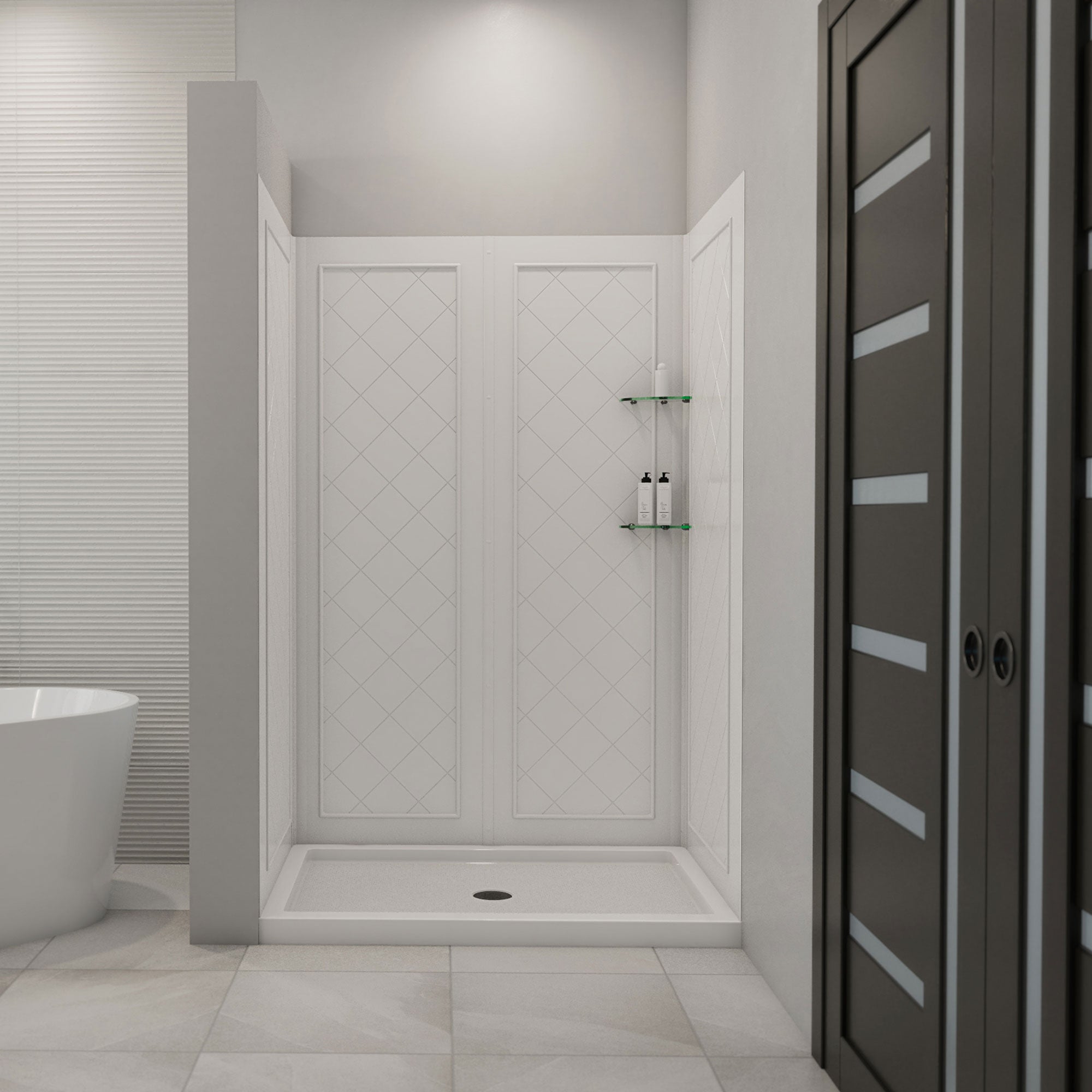 DreamLine QWALL-5 48" W Shower Base and Backwalls