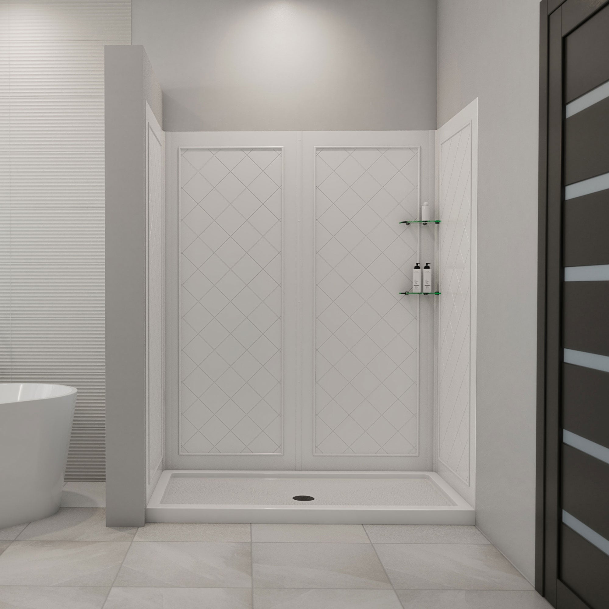 DreamLine QWALL-5 60" W Shower Base and Backwalls