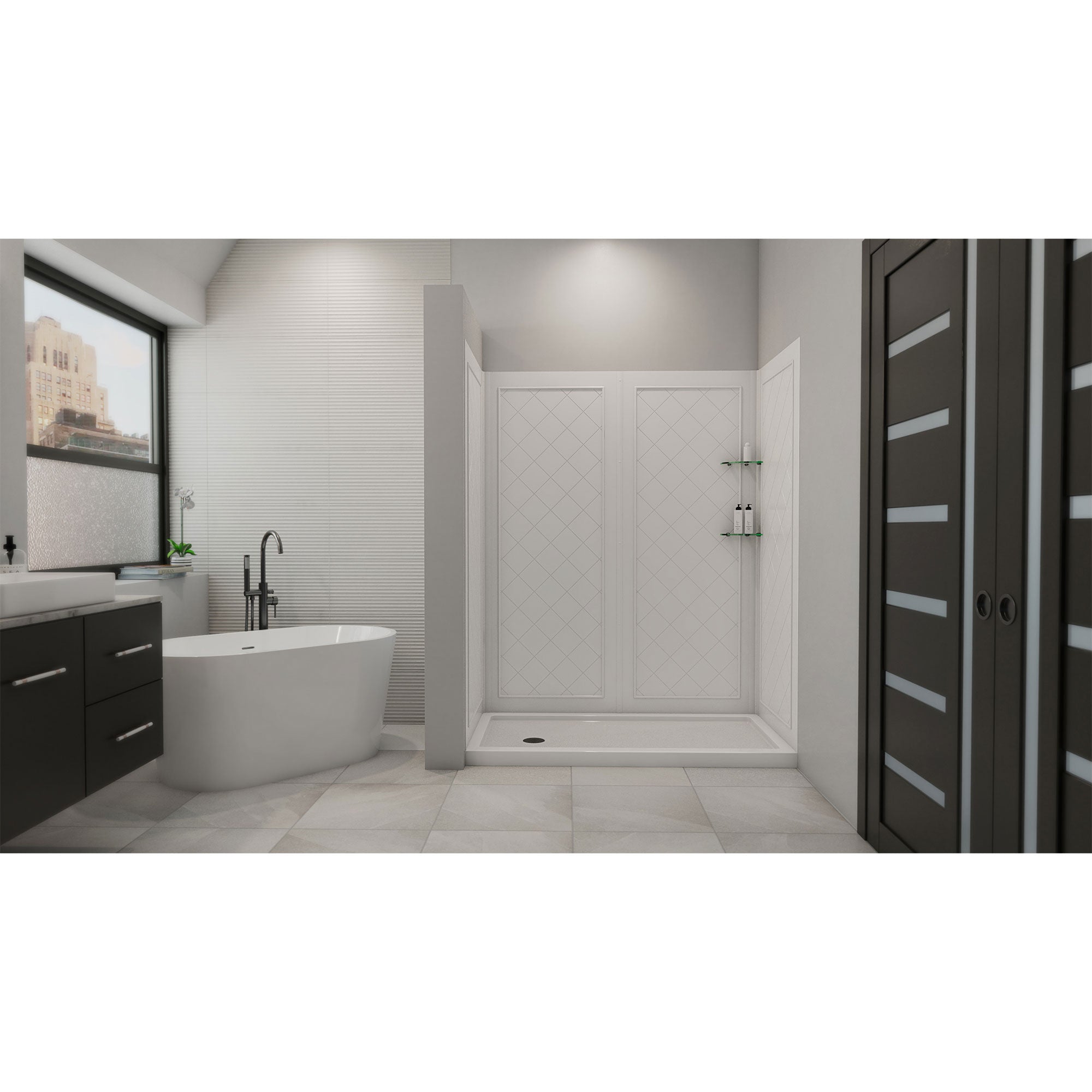 DreamLine QWALL-5 60" W Shower Base and Backwalls