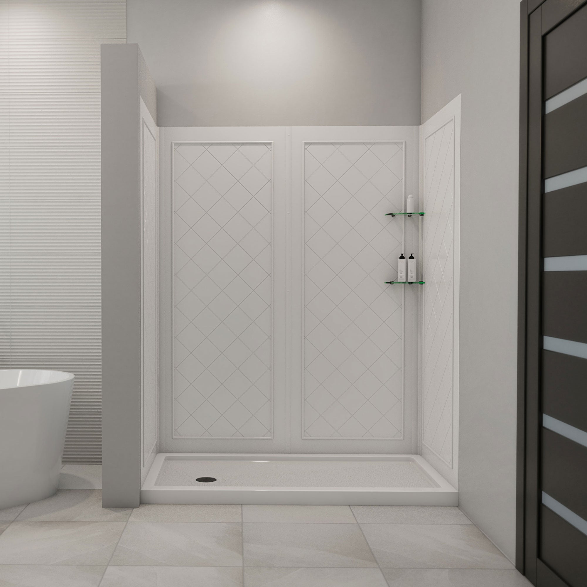 DreamLine QWALL-5 60" W Shower Base and Backwalls