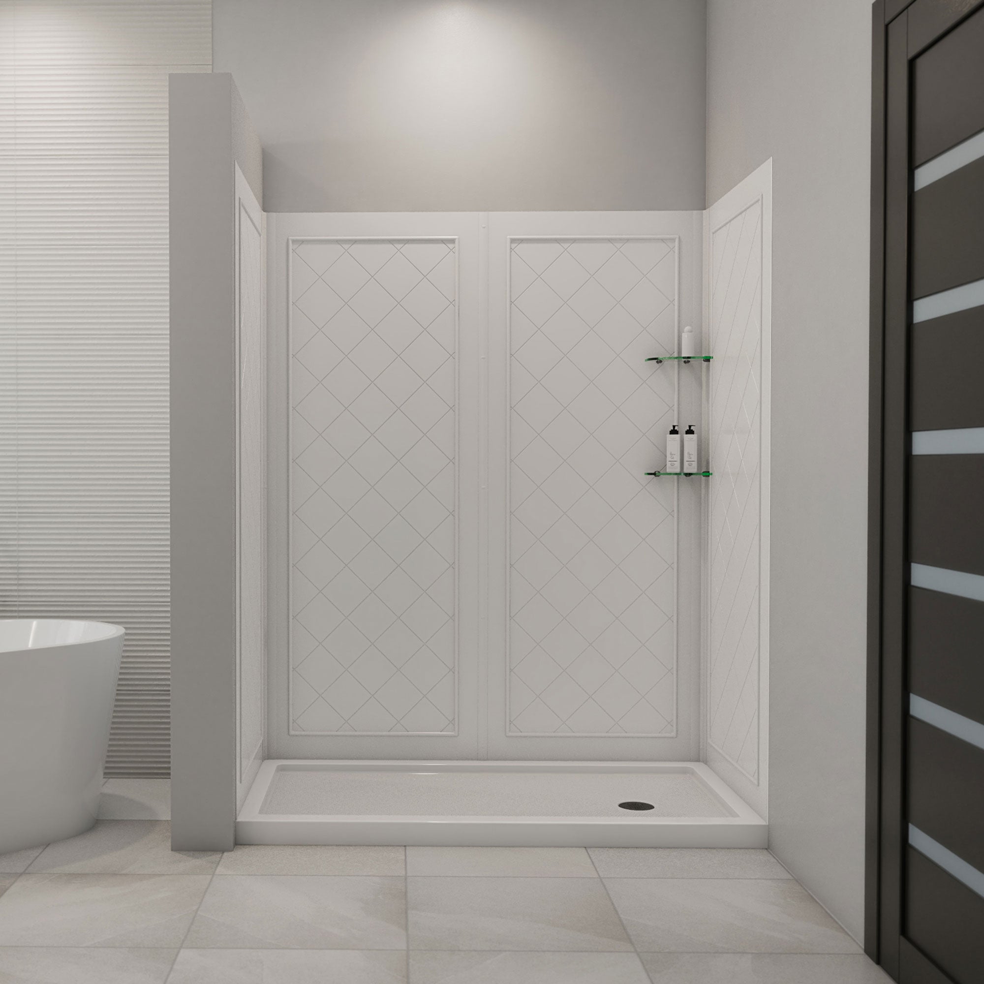 DreamLine QWALL-5 60" W Shower Base and Backwalls