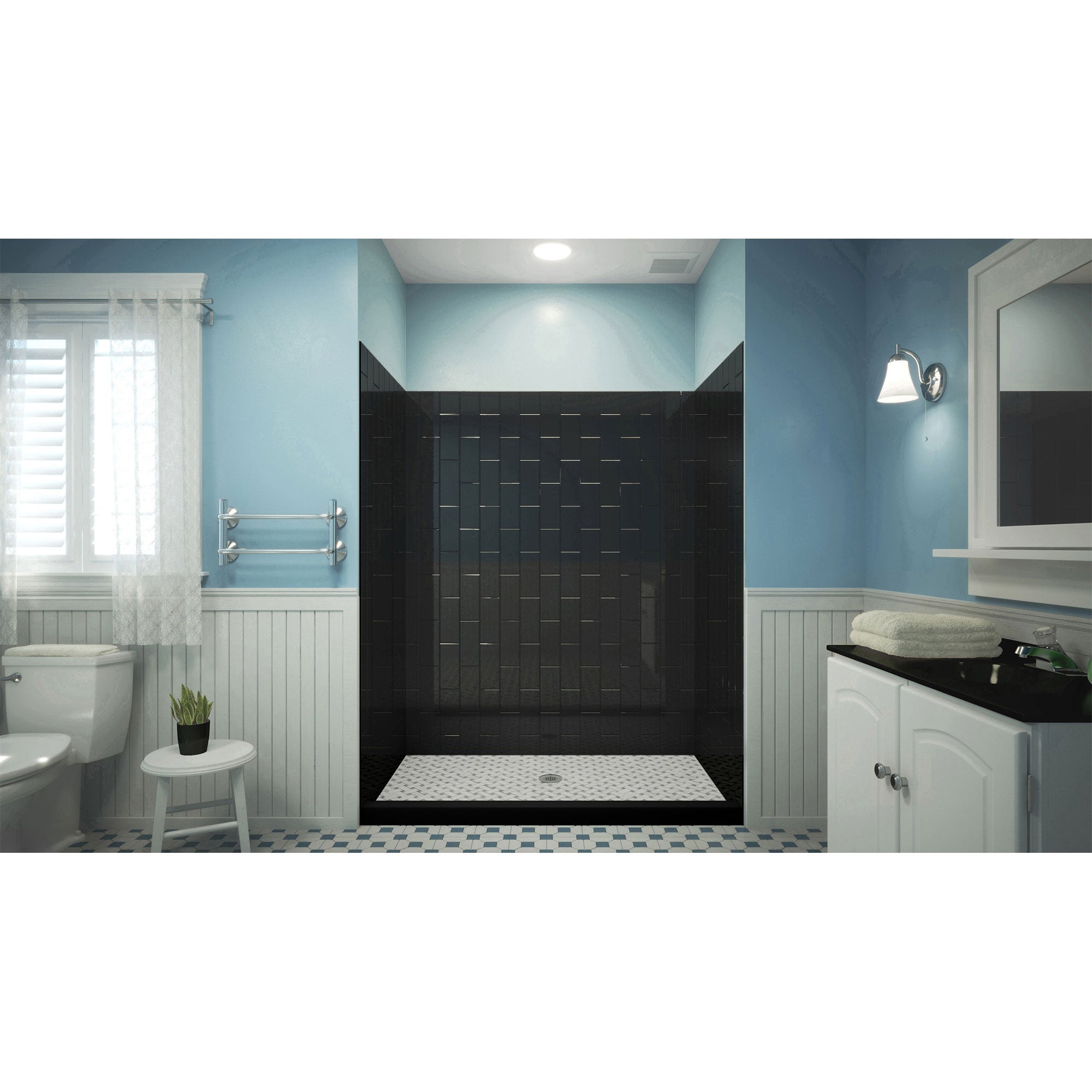 DreamLine QWALL-VS 50 - 54 inch W x 41 1/2 inch D x 76 inch H Acrylic Wall Kit