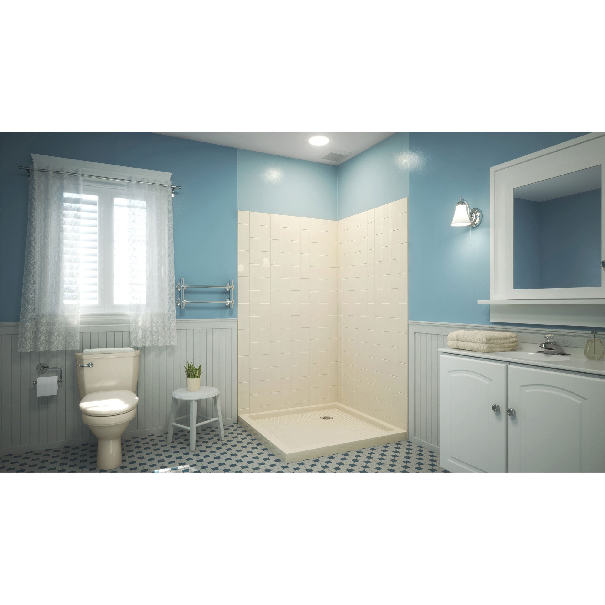 DreamLine QWALL-VS 41 1/2 inch W x 41 1/2 inch D x 76 inch H Acrylic Corner Wall Kit
