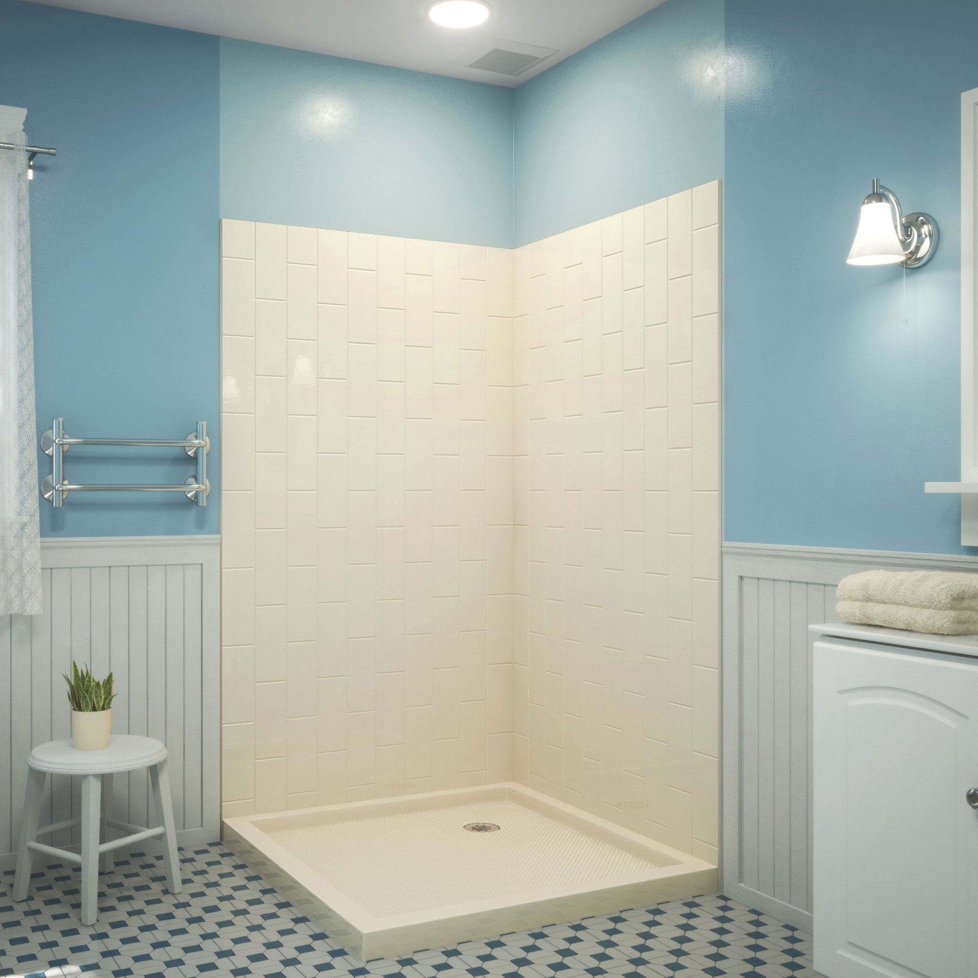DreamLine QWALL-VS 41 1/2 inch W x 41 1/2 inch D x 76 inch H Acrylic Corner Wall Kit