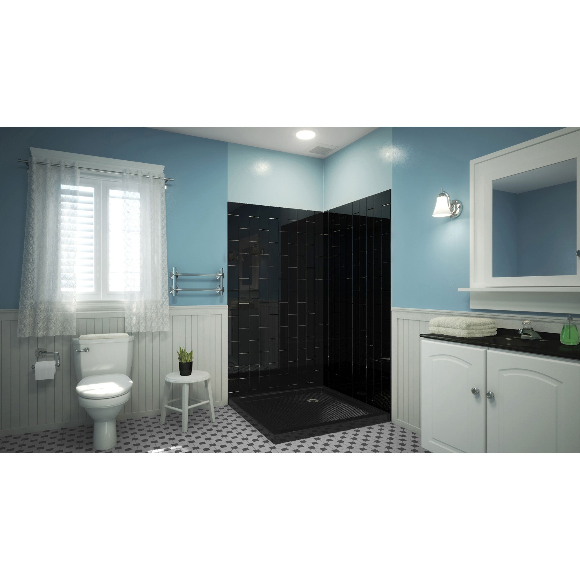 DreamLine QWALL-VS 41 1/2 inch W x 41 1/2 inch D x 76 inch H Acrylic Corner Wall Kit