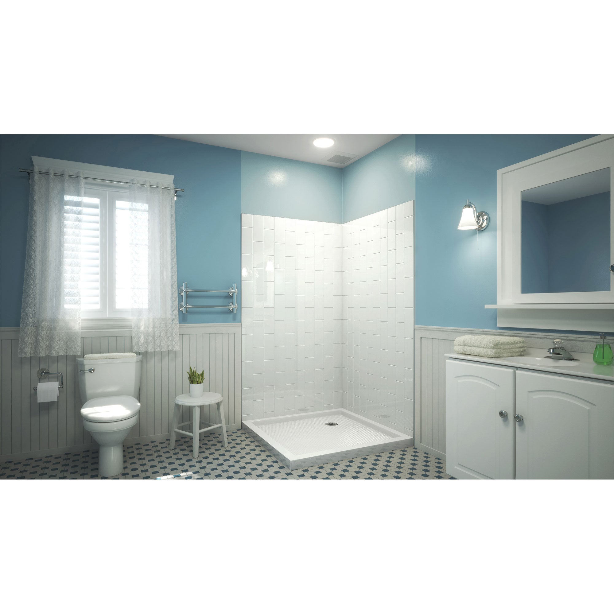 DreamLine QWALL-VS 41 1/2 inch W x 41 1/2 inch D x 76 inch H Acrylic Corner Wall Kit