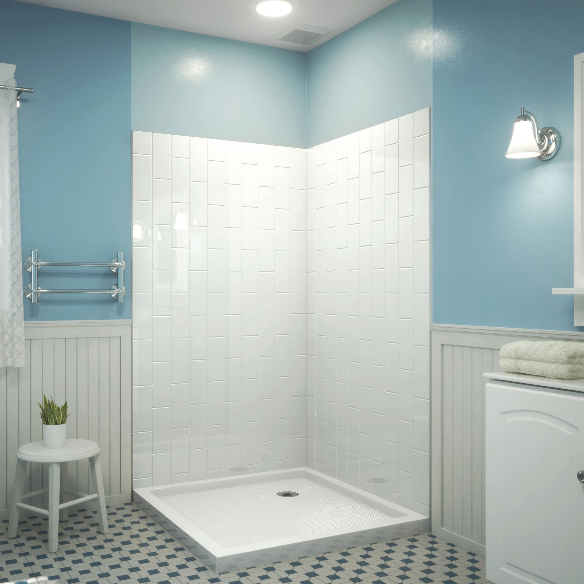 DreamLine QWALL-VS 41 1/2 inch W x 41 1/2 inch D x 76 inch H Acrylic Corner Wall Kit