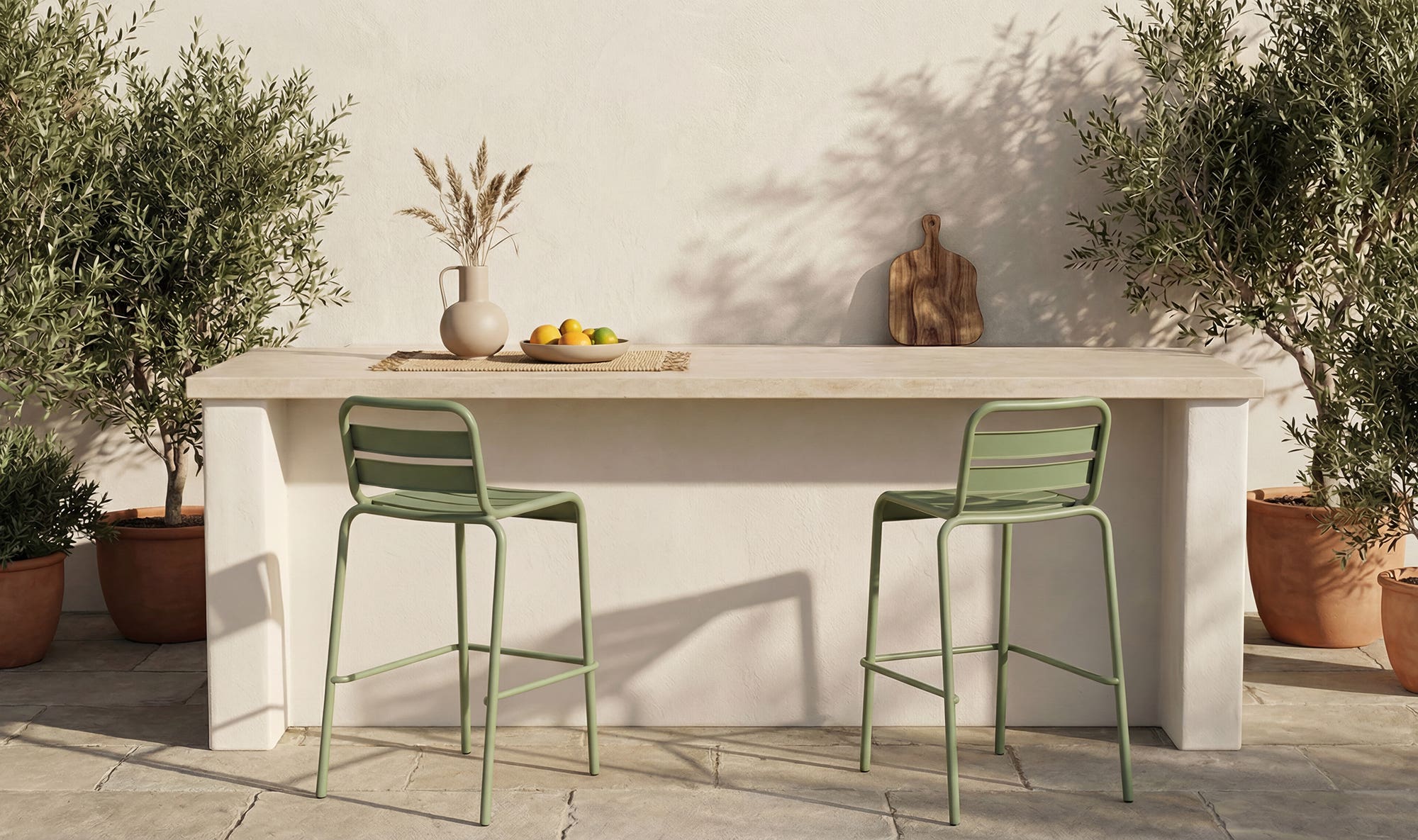 Moes Kade Outdoor Bar Stool Set of Two QX-1022