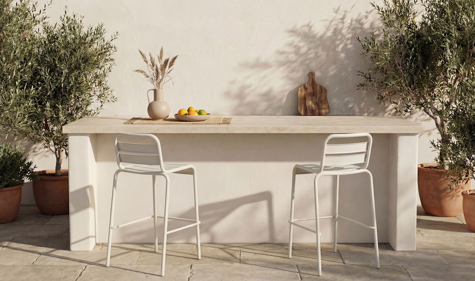 Moes Kade Outdoor Bar Stool Set of Two QX-1022