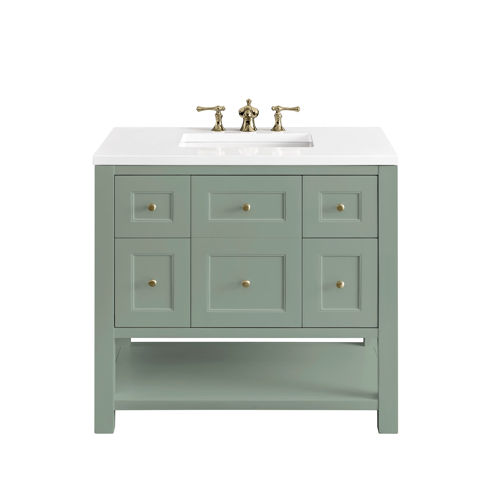 James Martin Breckenridge 36" Single Vanity in Smokey Celadon with 3cm Countertop