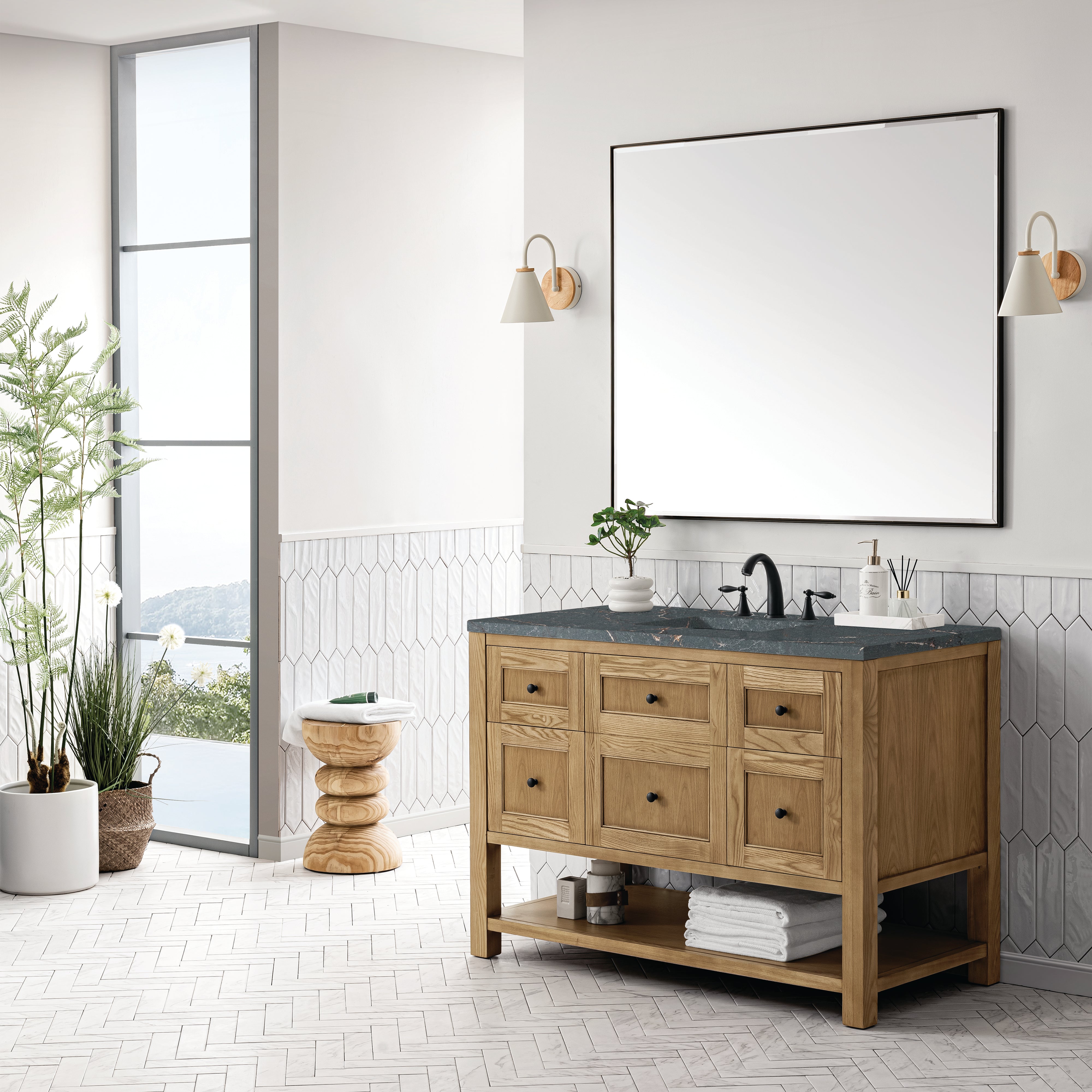 James Martin Breckenridge 48" Single Vanity in Light Natural Oak with 3cm Countertop