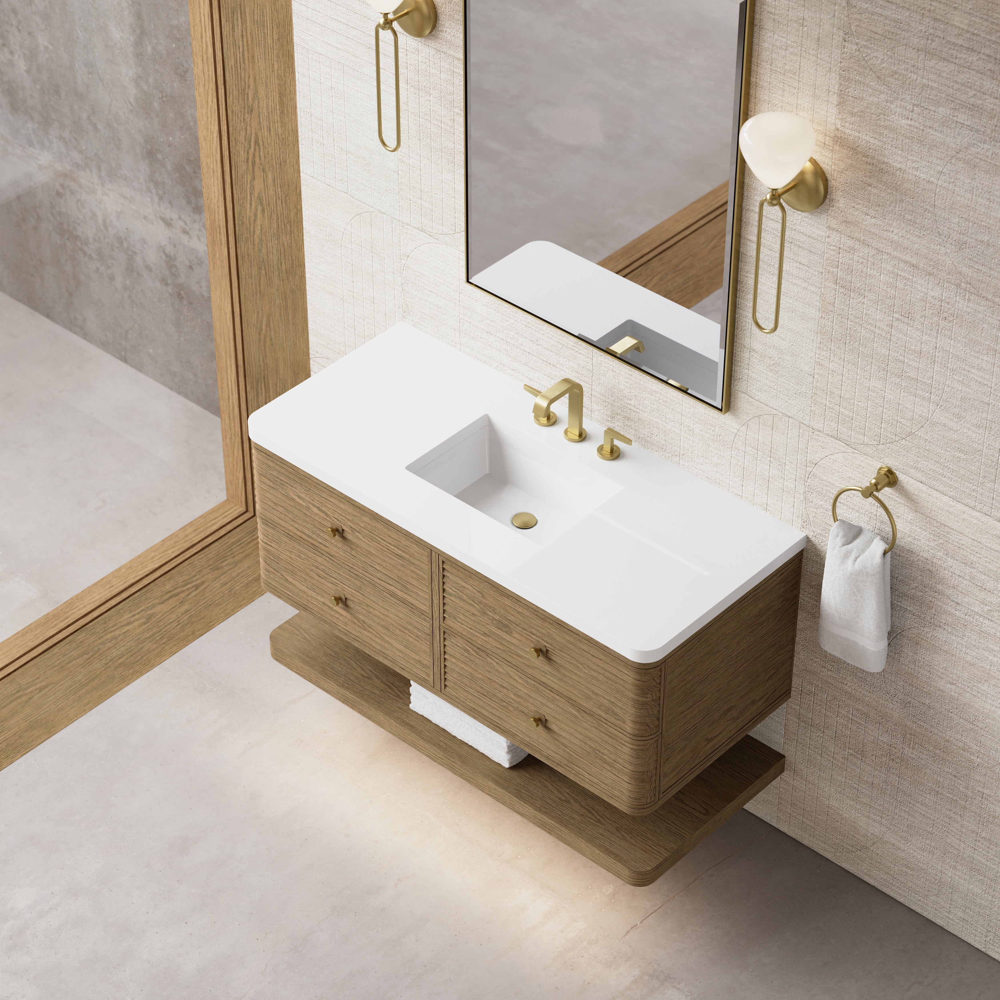 James Martin Allamari 48" Single Vanity in Dune Mist with 3cm Countertop