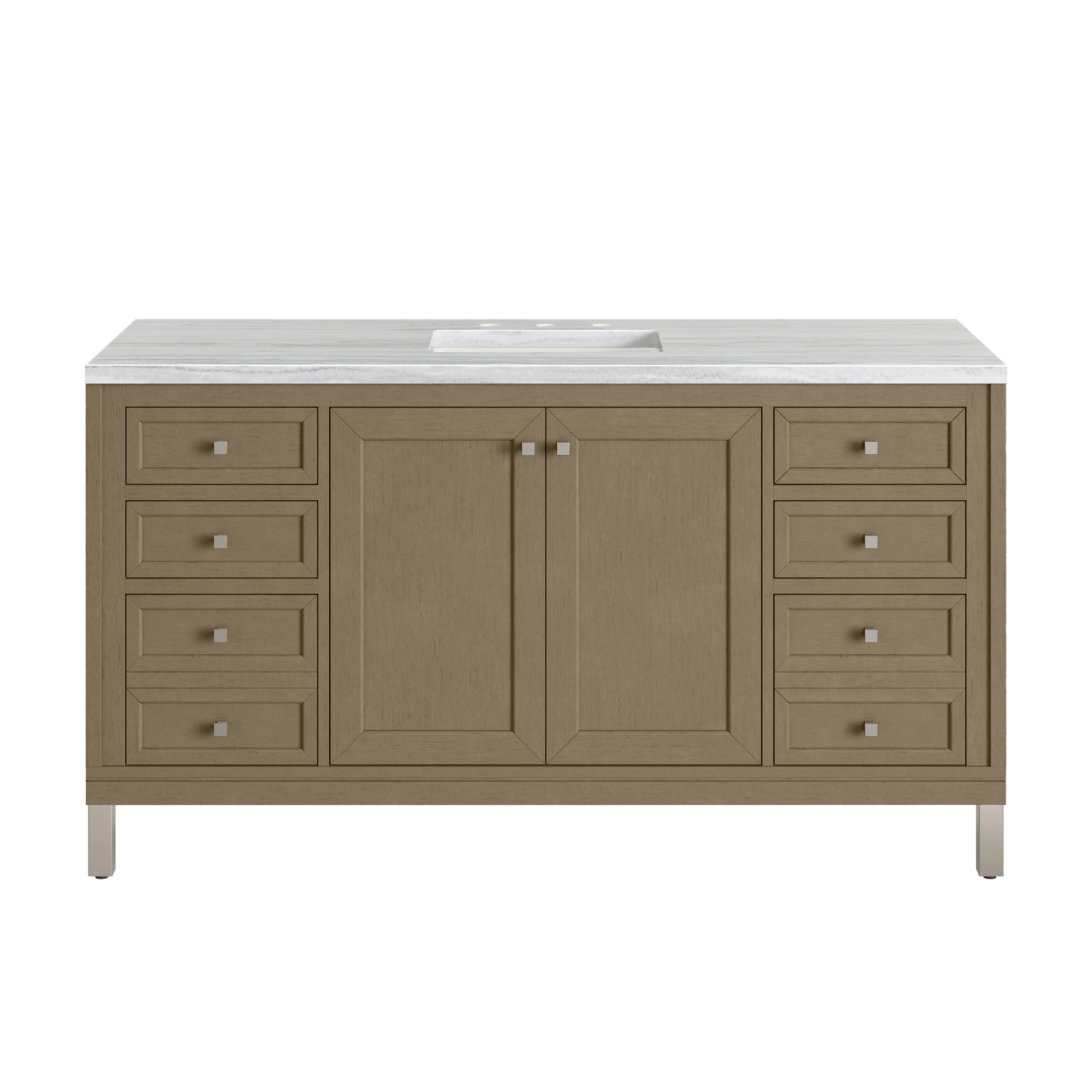 James Martin Chicago 60" Single Vanity in Walnut Whisper with 3cm Countertop