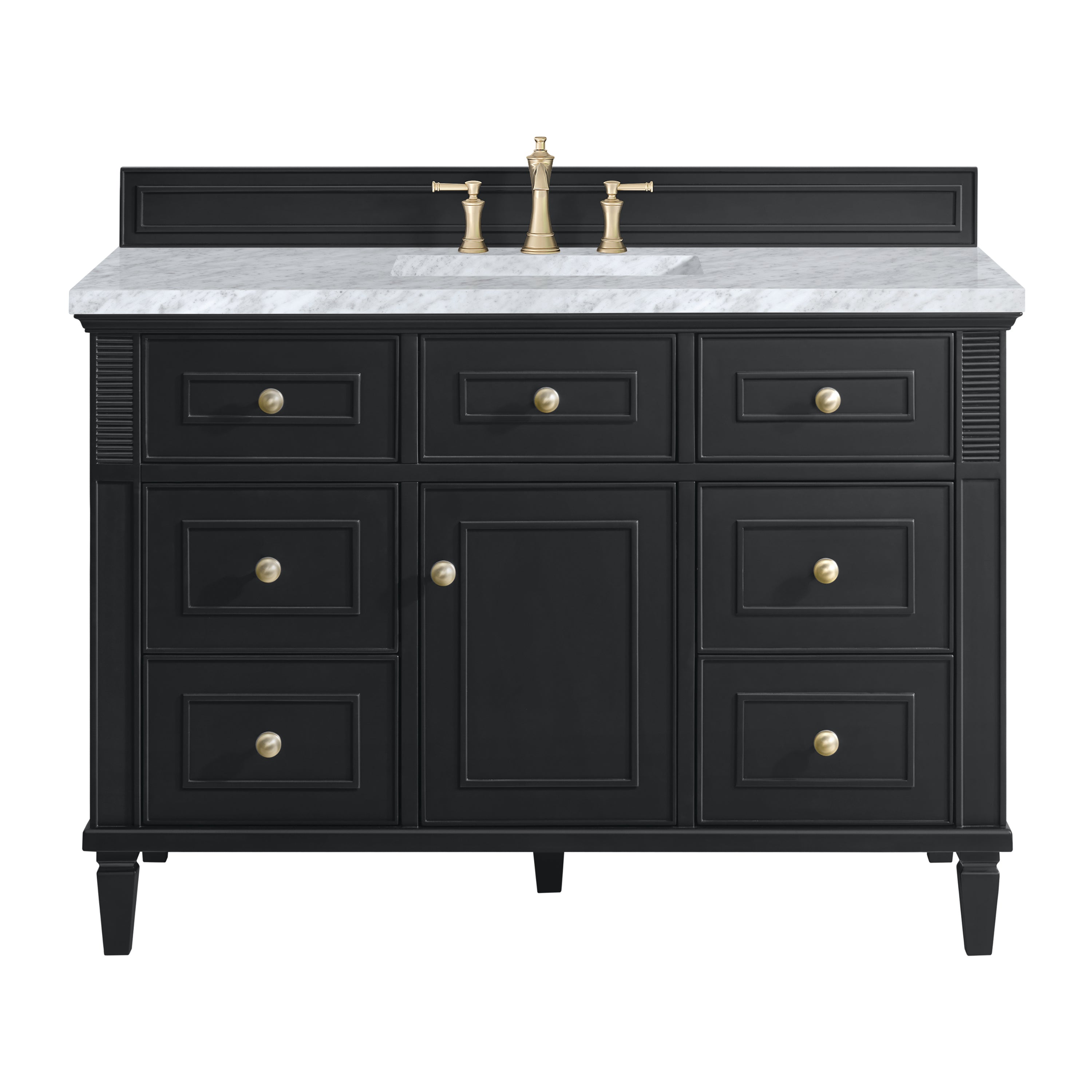 James Martin Lorelai 48" Single Vanity in Black Onyx with 3cm Countertop