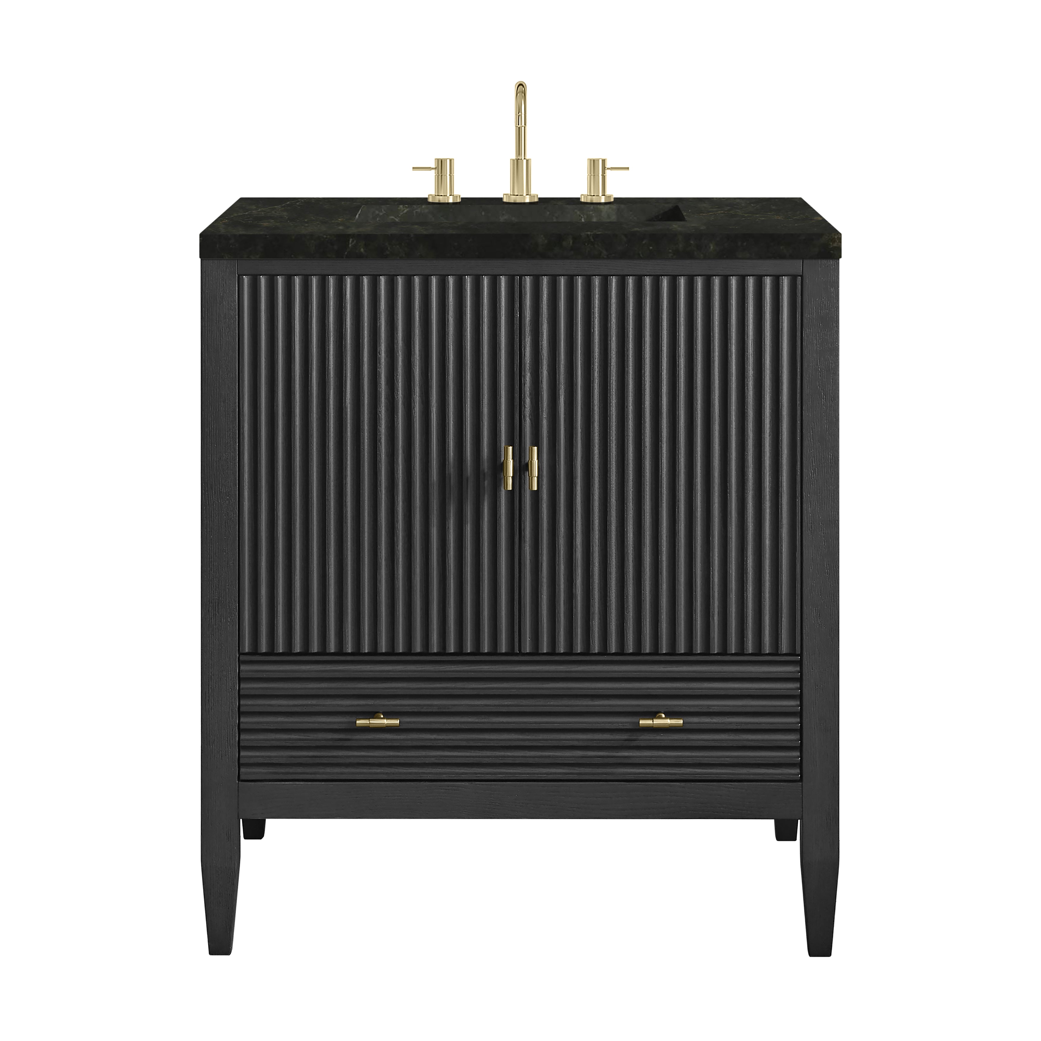 James Martin Myrrin 30" Single Vanity in Carbon Oak with 3cm Countertop