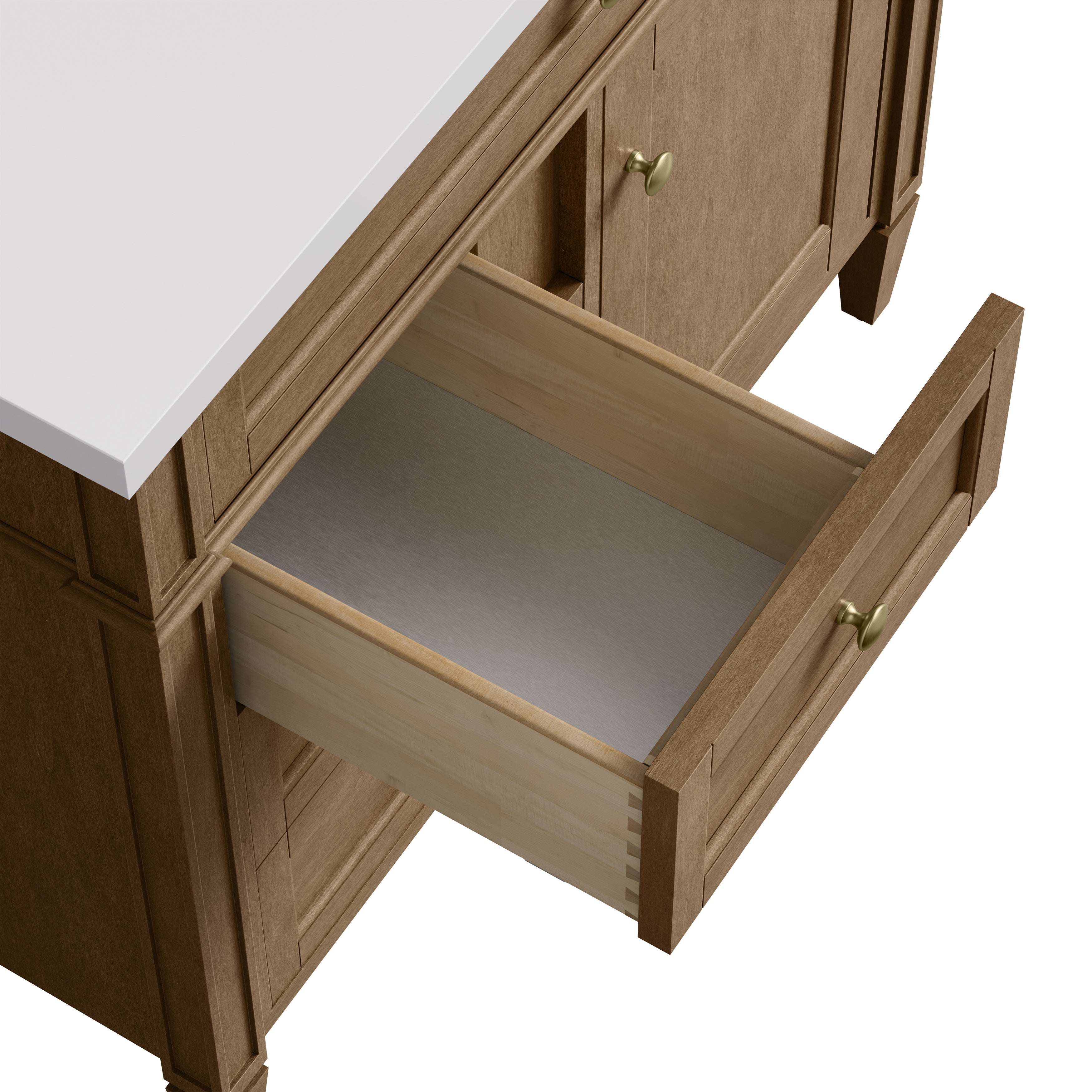James Martin Brittany 36" Single Vanity in Pecan with 3cm Countertop