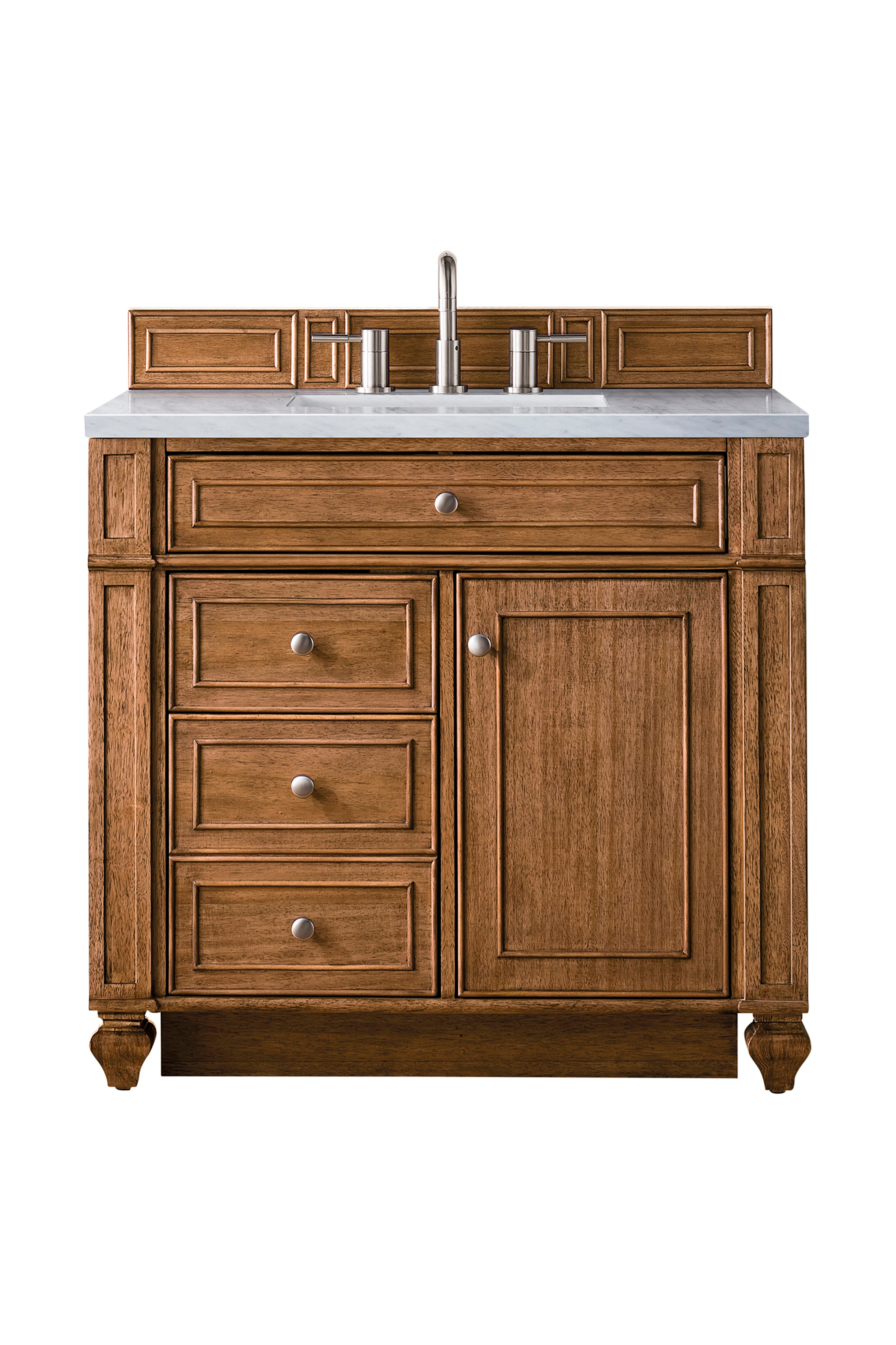 James Martin Bristol 36" Single Vanity in Saddle Brown with 3cm Countertop