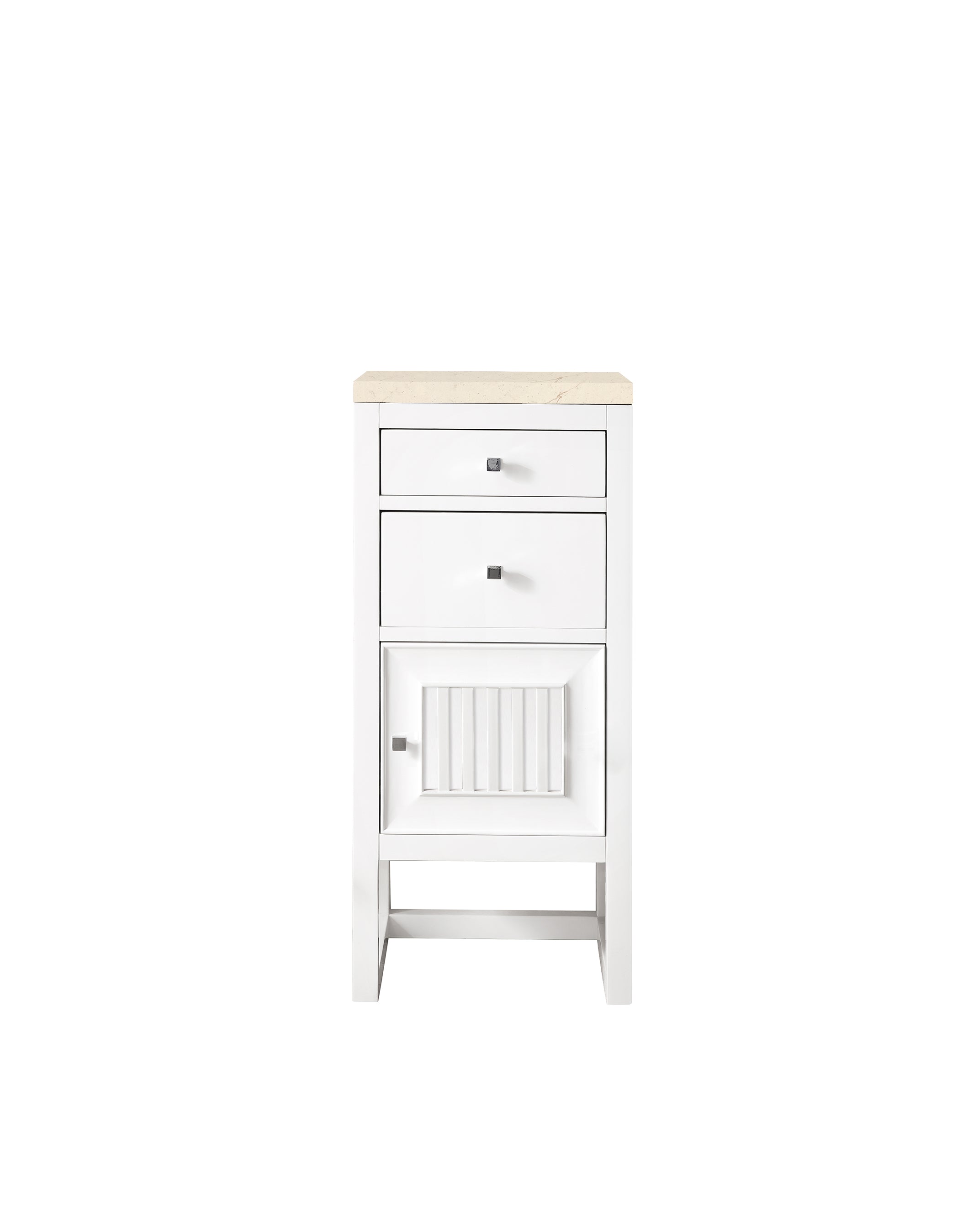James Martin Athens 15" Base Cabinet with Drawers and Right Door in Glossy White with 3cm Countertop