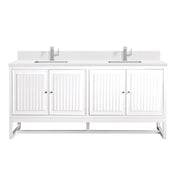 James Martin Athens 72" Double Vanity in Glossy White with 3cm Countertop