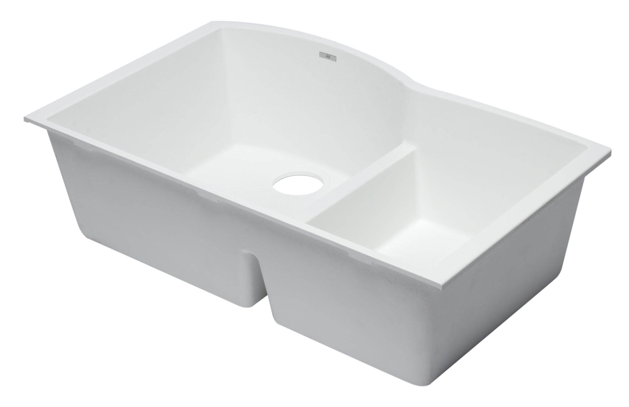 ALFI brand AB3320UM 33" Double Bowl Undermount Granite Composite Kitchen Sink