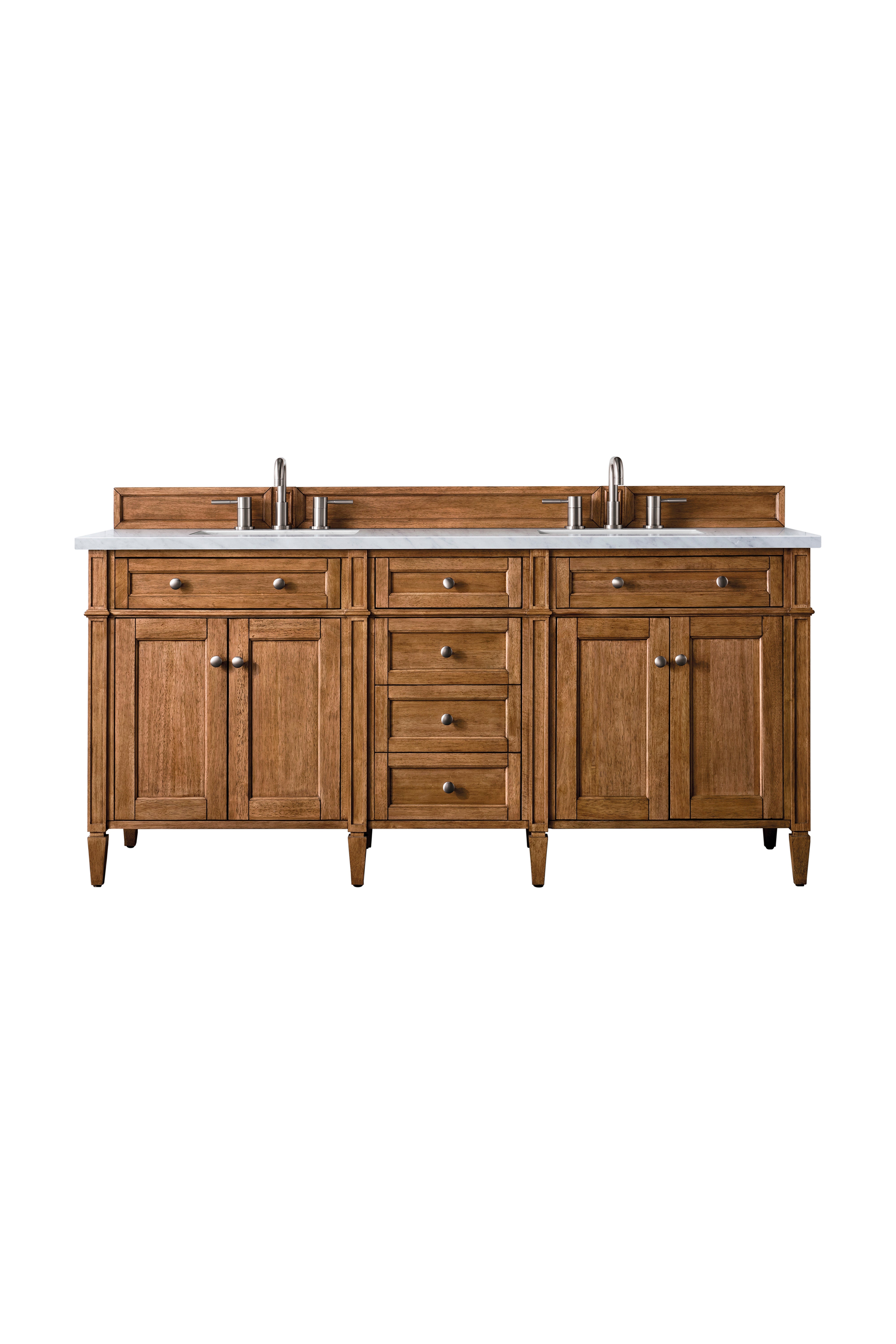 James Martin Brittany 72" Double Vanity in Saddle Brown with 3cm Countertop