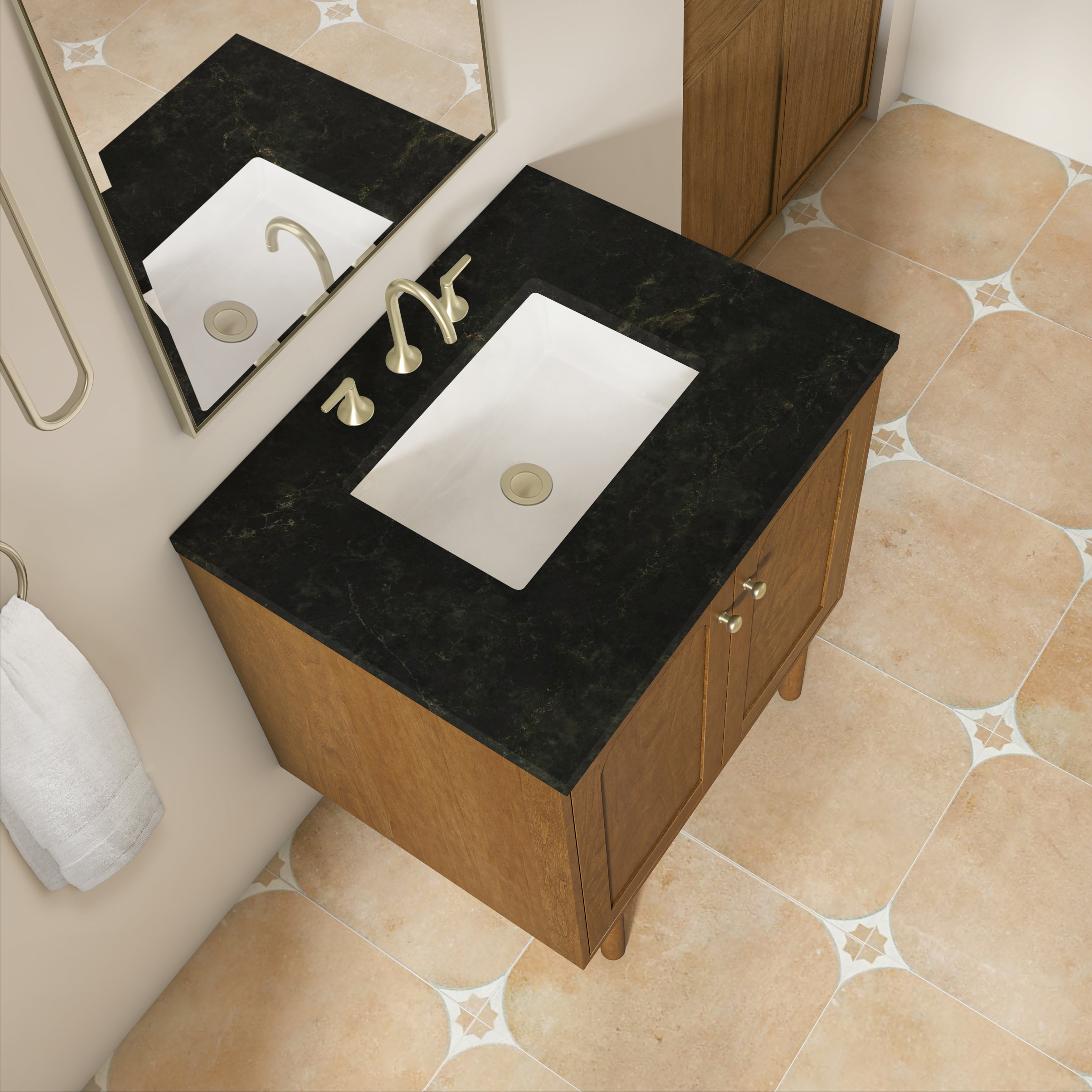 James Martin Laurent 30" Single Vanity in Honey Oak with 3cm Countertop