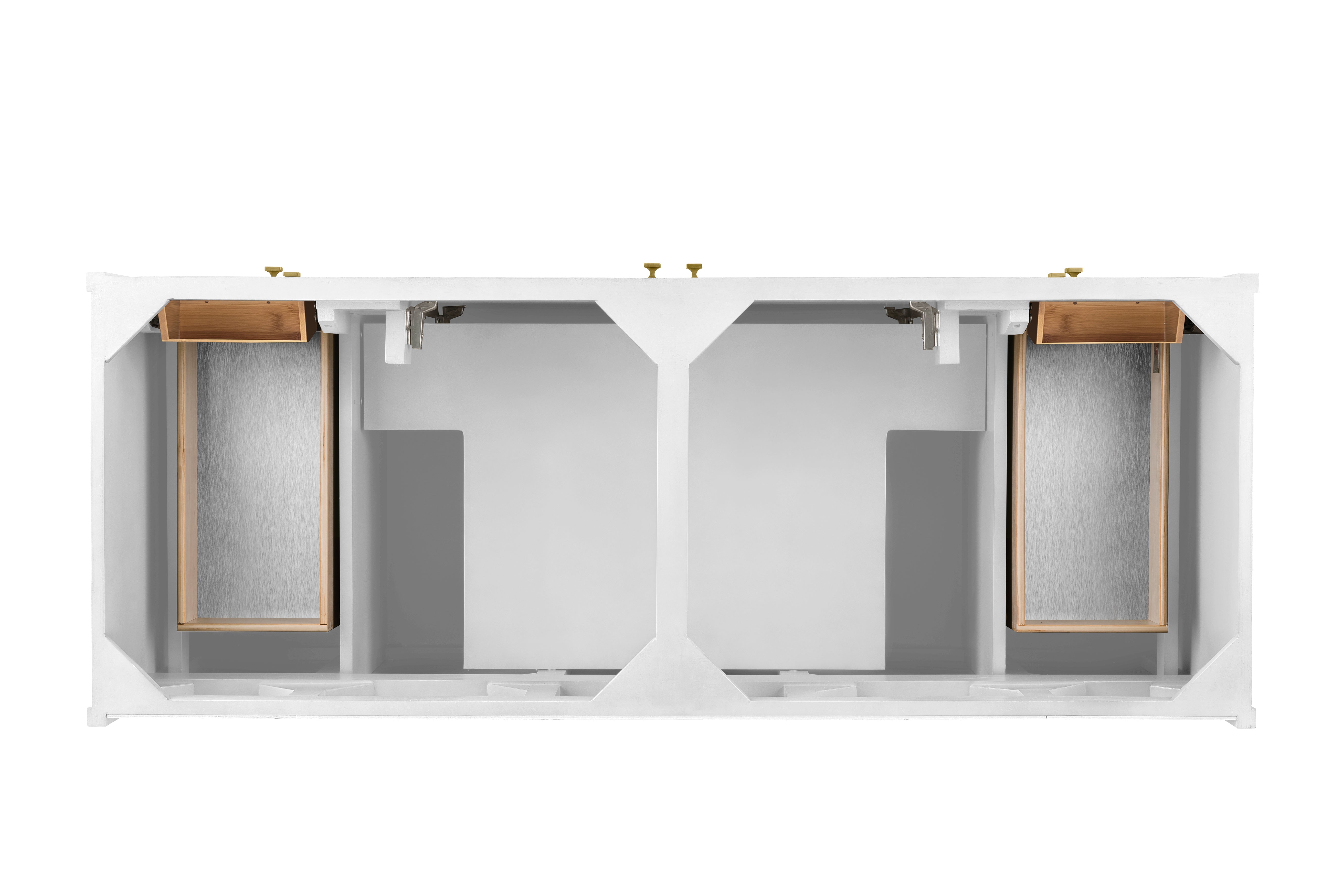 James Martin Chicago 60" Double Vanity in Glossy White with 3cm Countertop and FreePower Wireless Charger