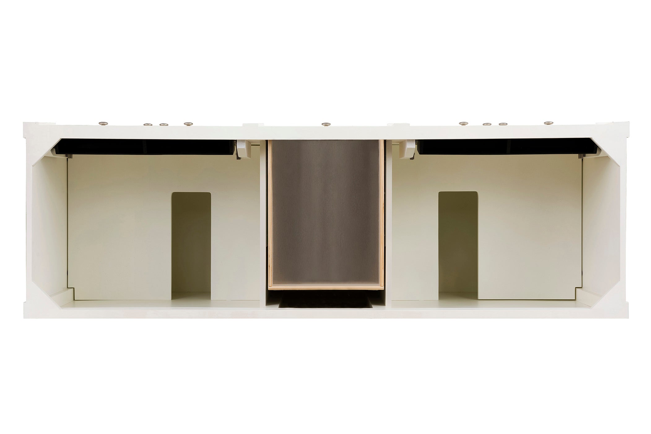 James Martin Brittany 72" Double Vanity in Bright White with 3cm Countertop and FreePower Wireless Charger