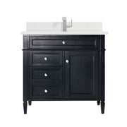 James Martin Brittany 36" Single Vanity in Black Onyx with 3cm Countertop