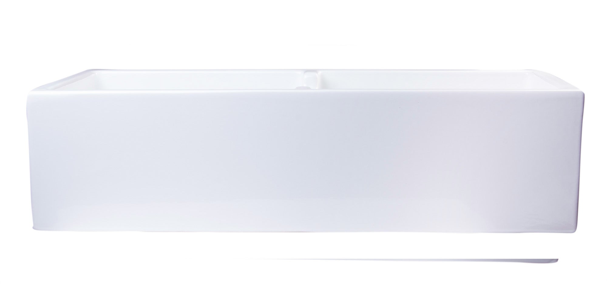 ALFI brand AB3918DB Smooth Apron Thick Wall Fireclay Double Bowl Farm Sink