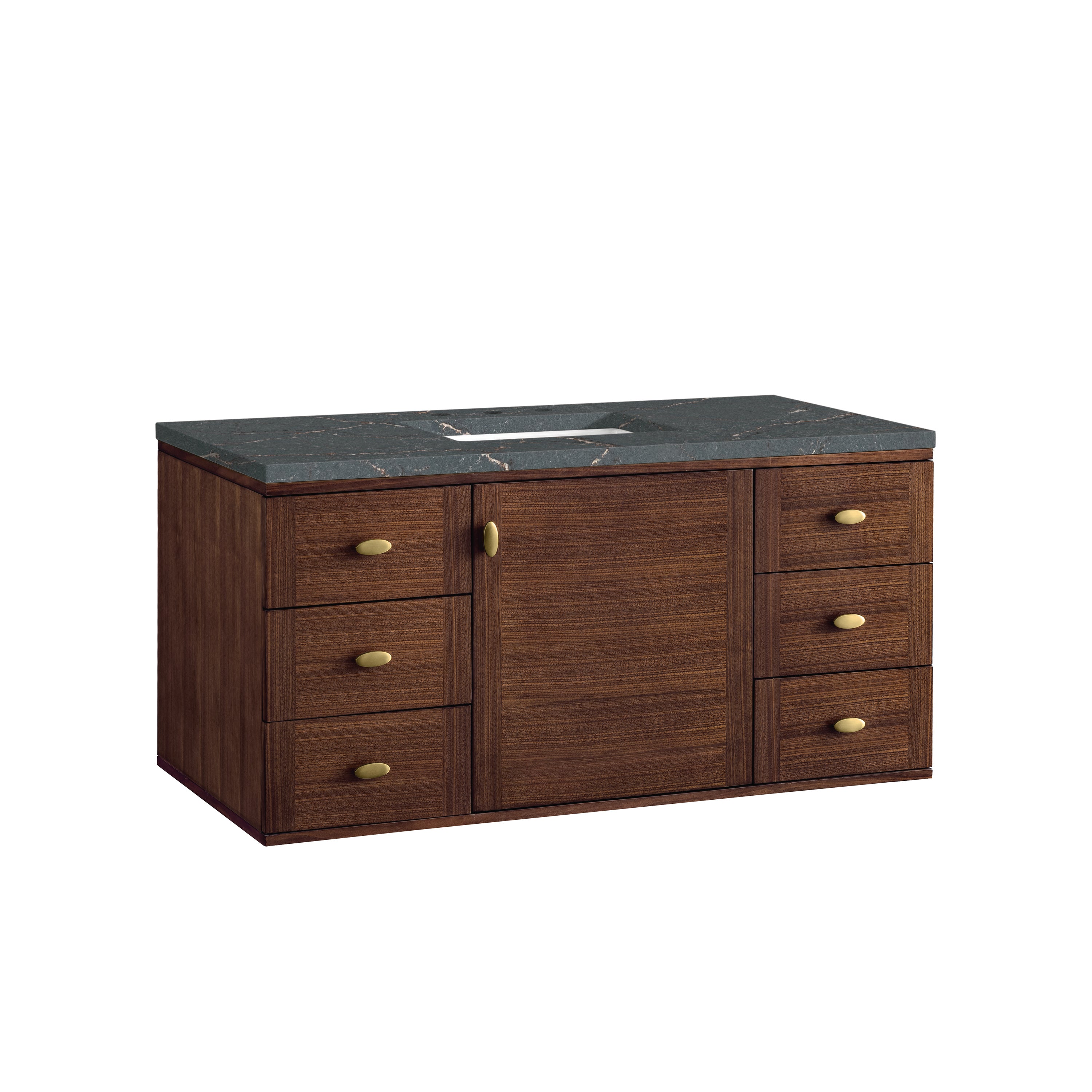 James Martin Amberly 48" Single Vanity in Mid-Century Walnut with 3cm Countertop and FreePower Wireless Charger