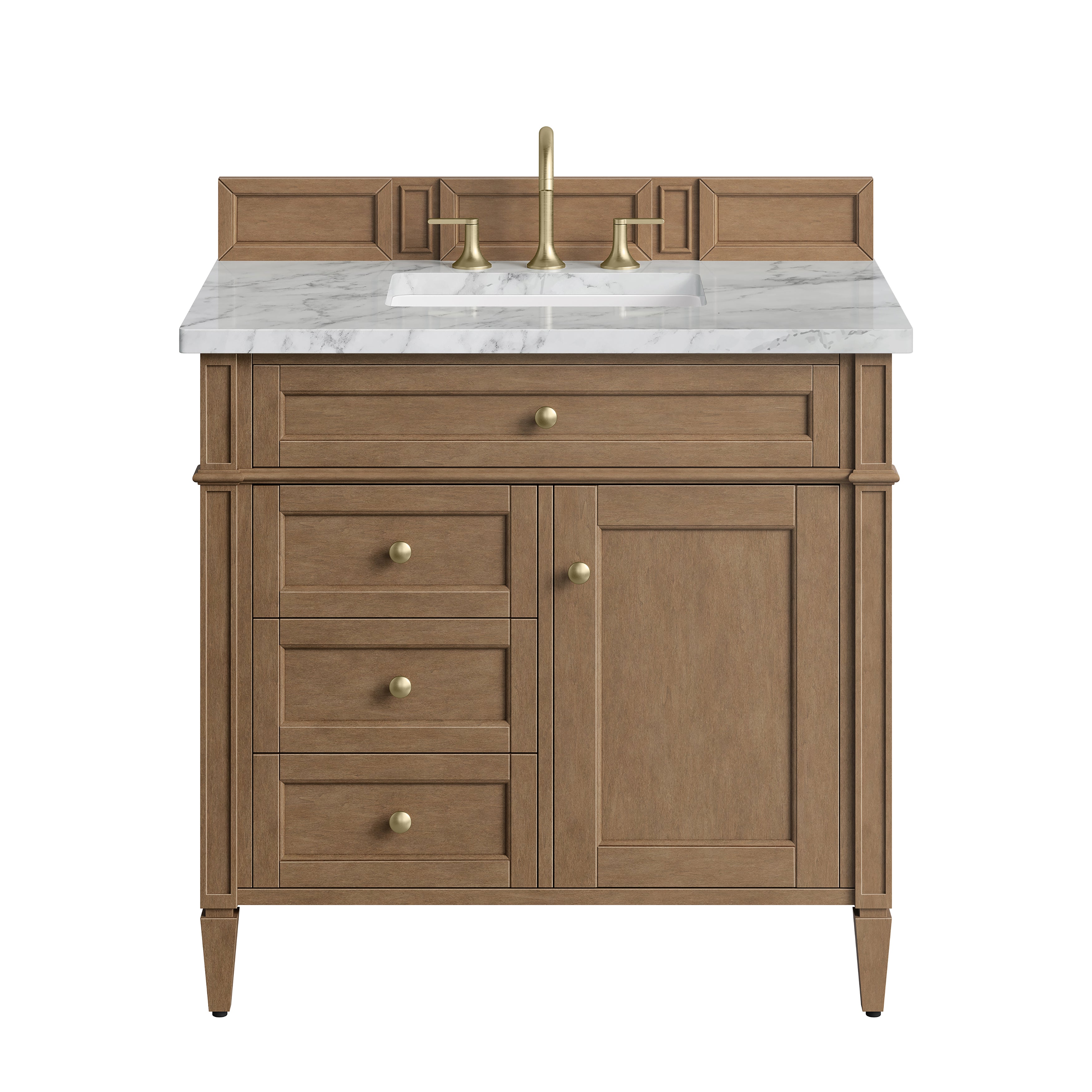 James Martin Brittany 36" Single Vanity in Pecan with 3cm Countertop