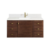 James Martin Amberly 48" Single Vanity in Mid-Century Walnut with 3cm Countertop