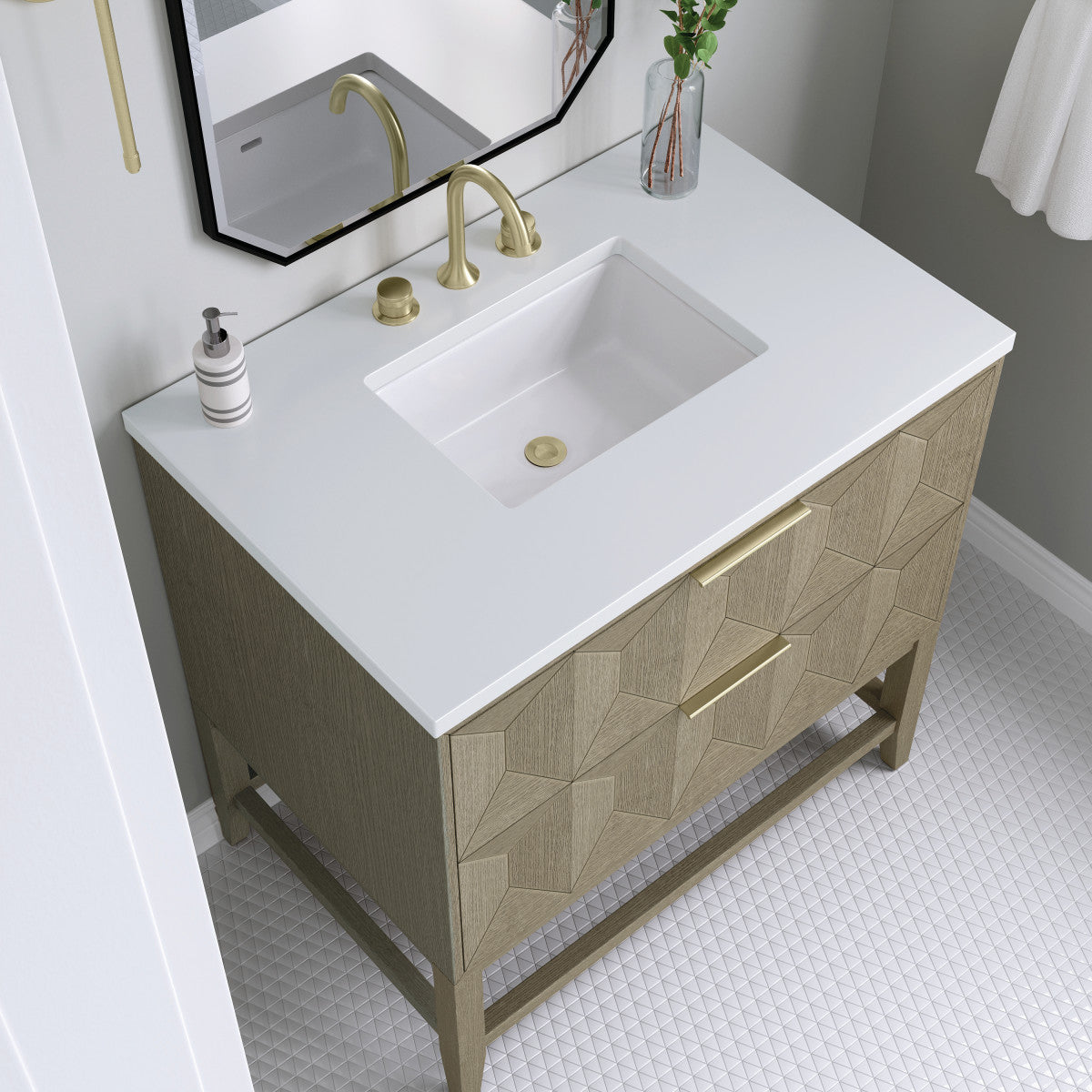 Emmeline 36" Single Vanity Cabinet, Pebble Oak